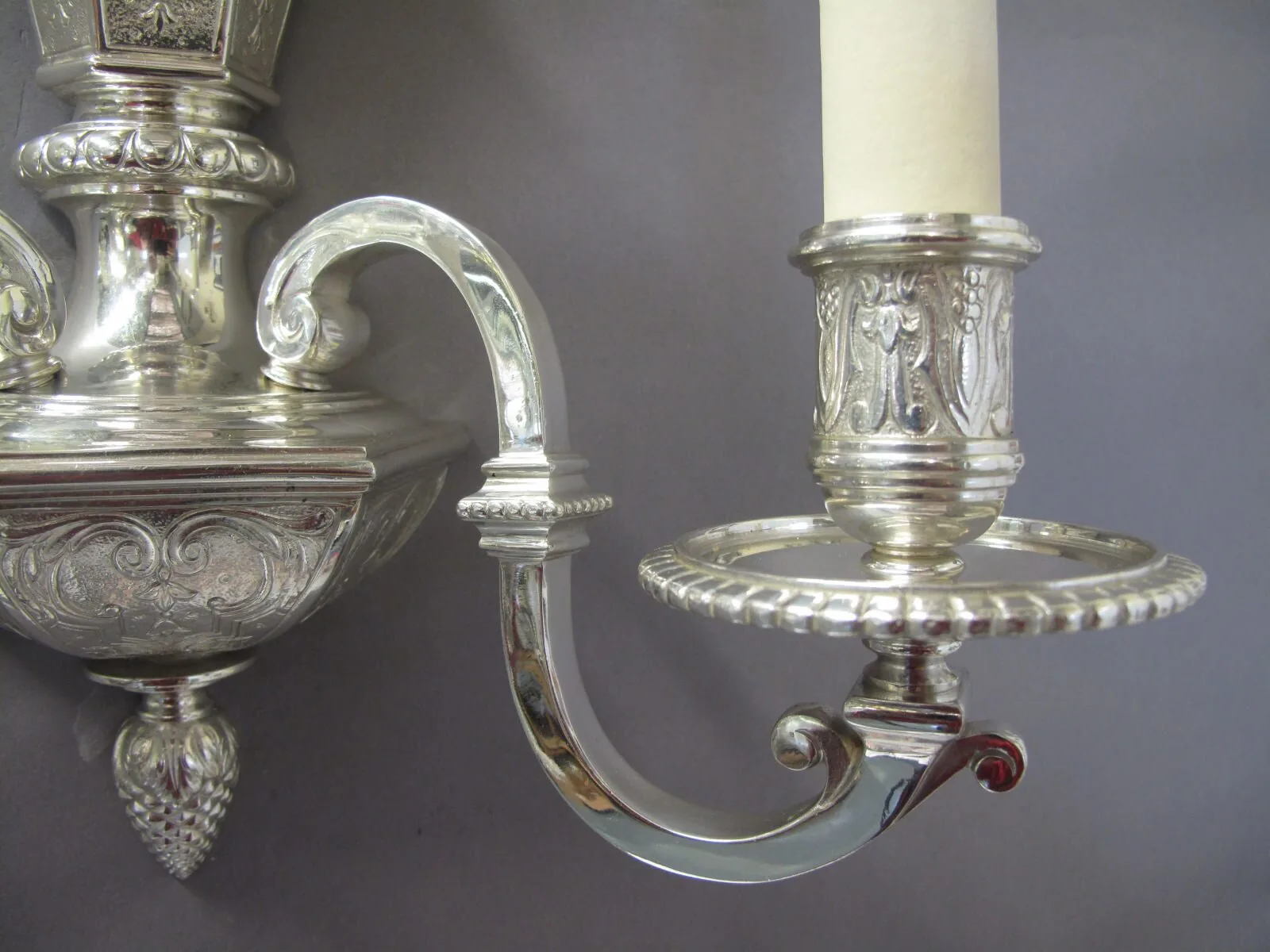 Single Silver Wall Light, c. 1920 – view 7