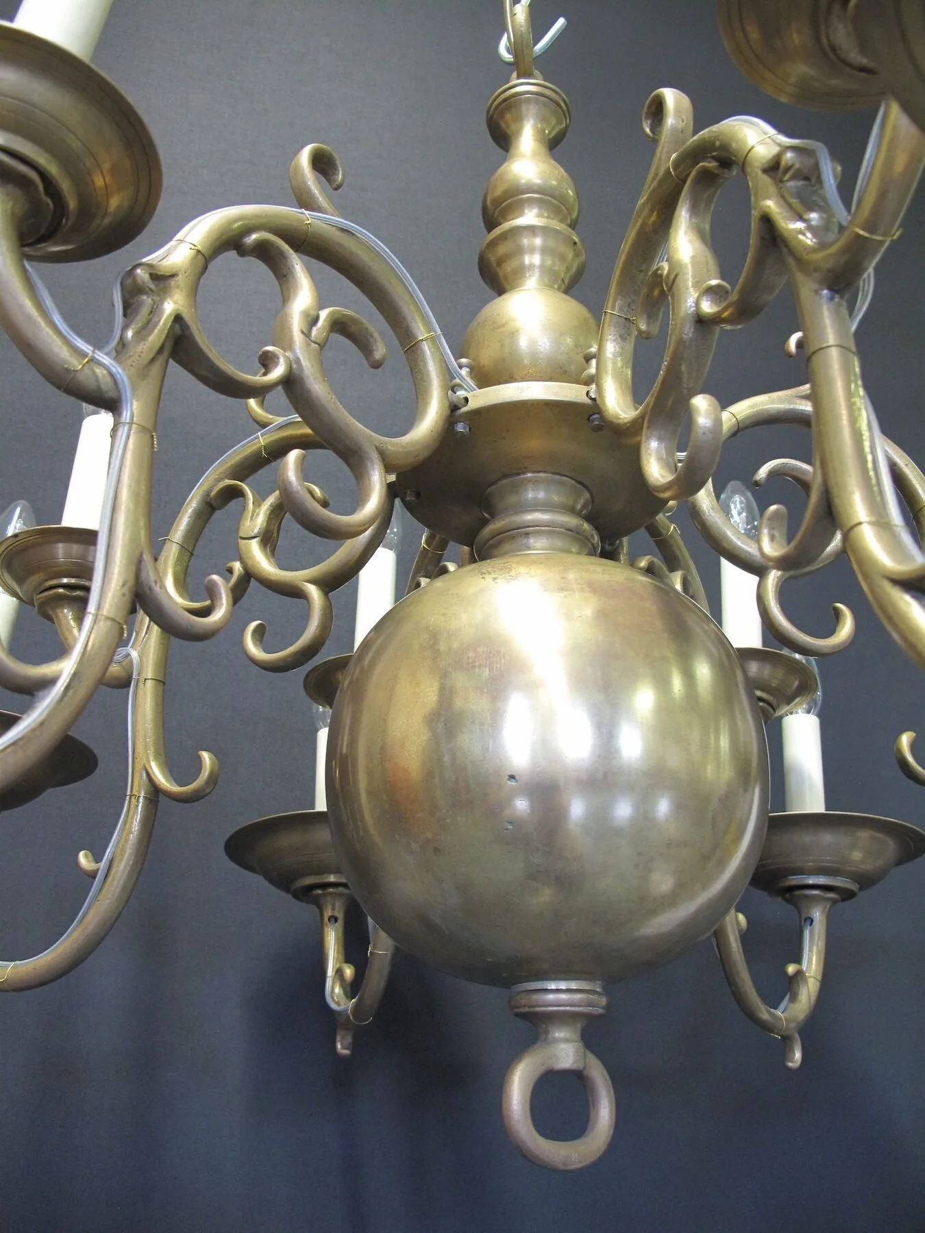 6-Arm & 12-Light Dutch-Style Chandelier, c. 1880 – view 7