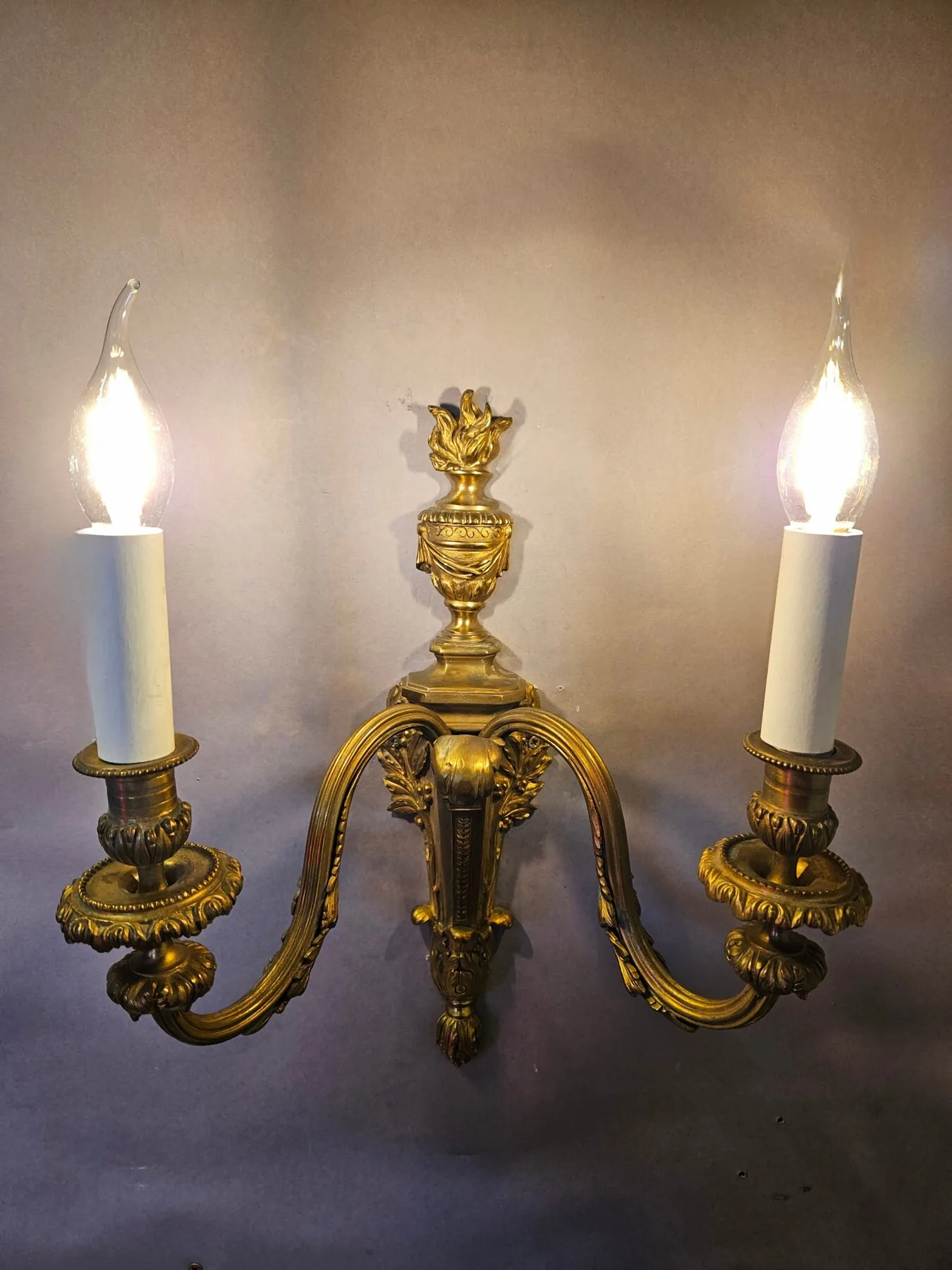 Pair Of 2-Arm Adam-Style Wall Lights, c. 1930 – view 7
