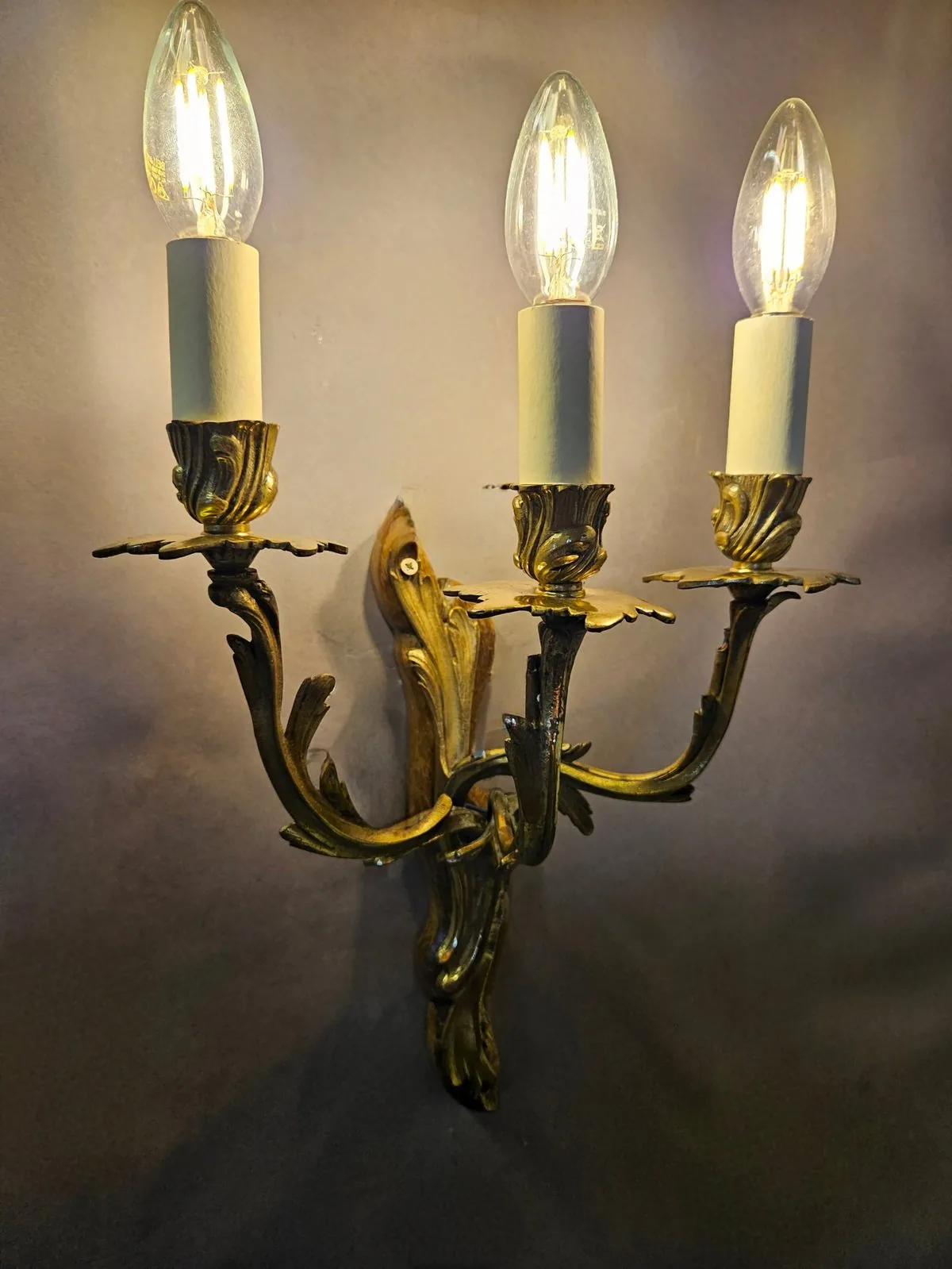 Pair Of 3-Arm Rococo Wall Lights, c. 1930 – view 7