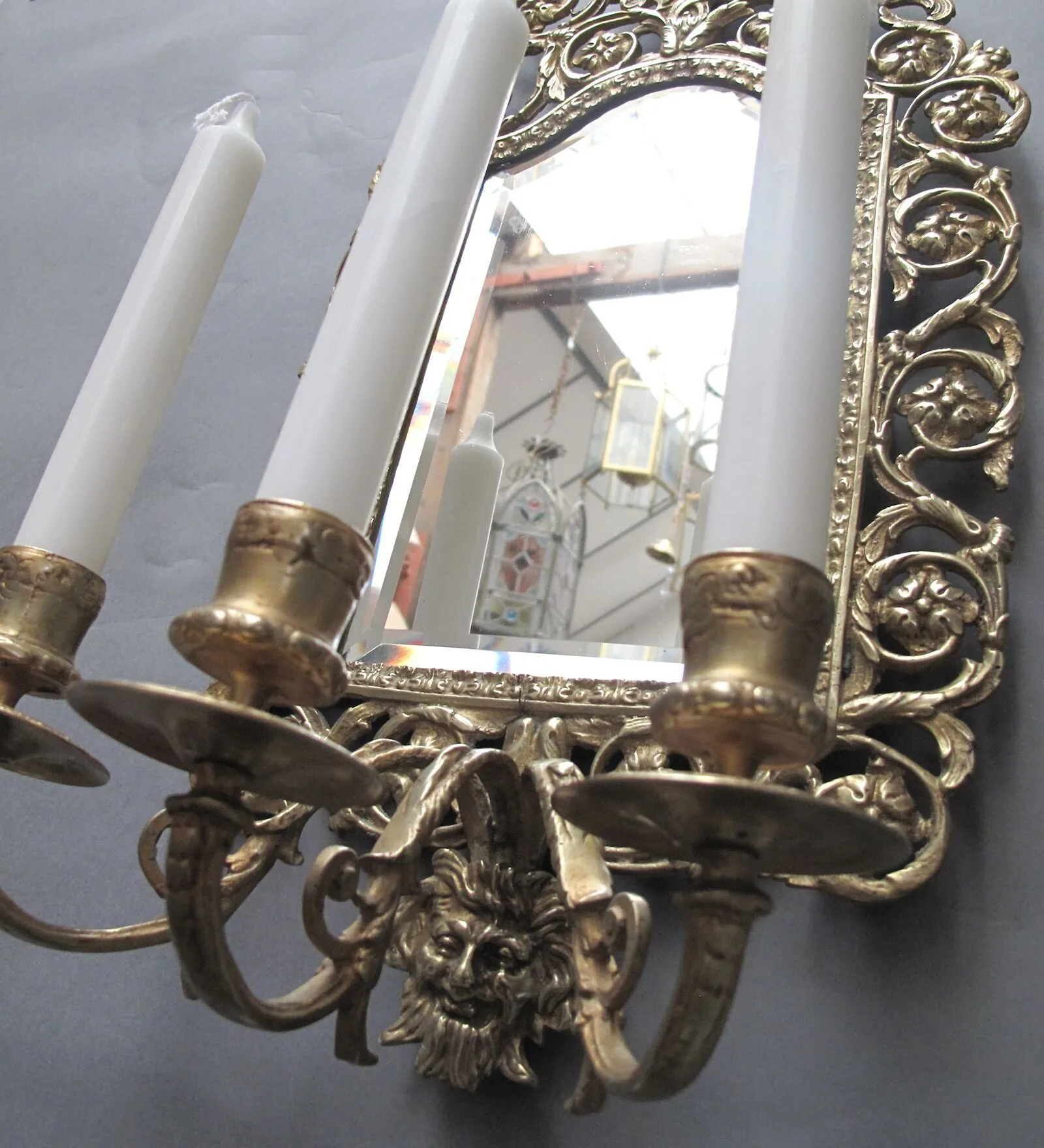 Pair Of Plaque Mirror Wall Lights, c. 1890 – view 7
