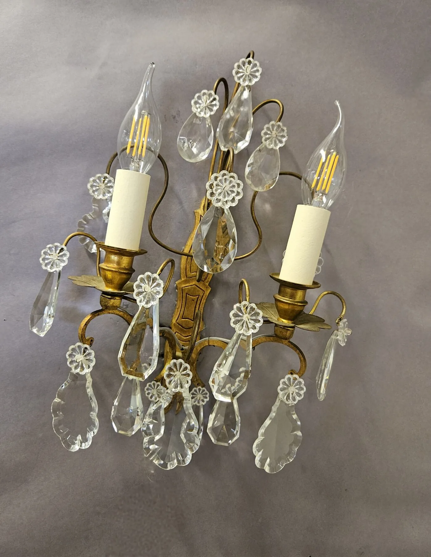 Pair Of 2-Arm French Wall Lights, c. 1920 – view 7