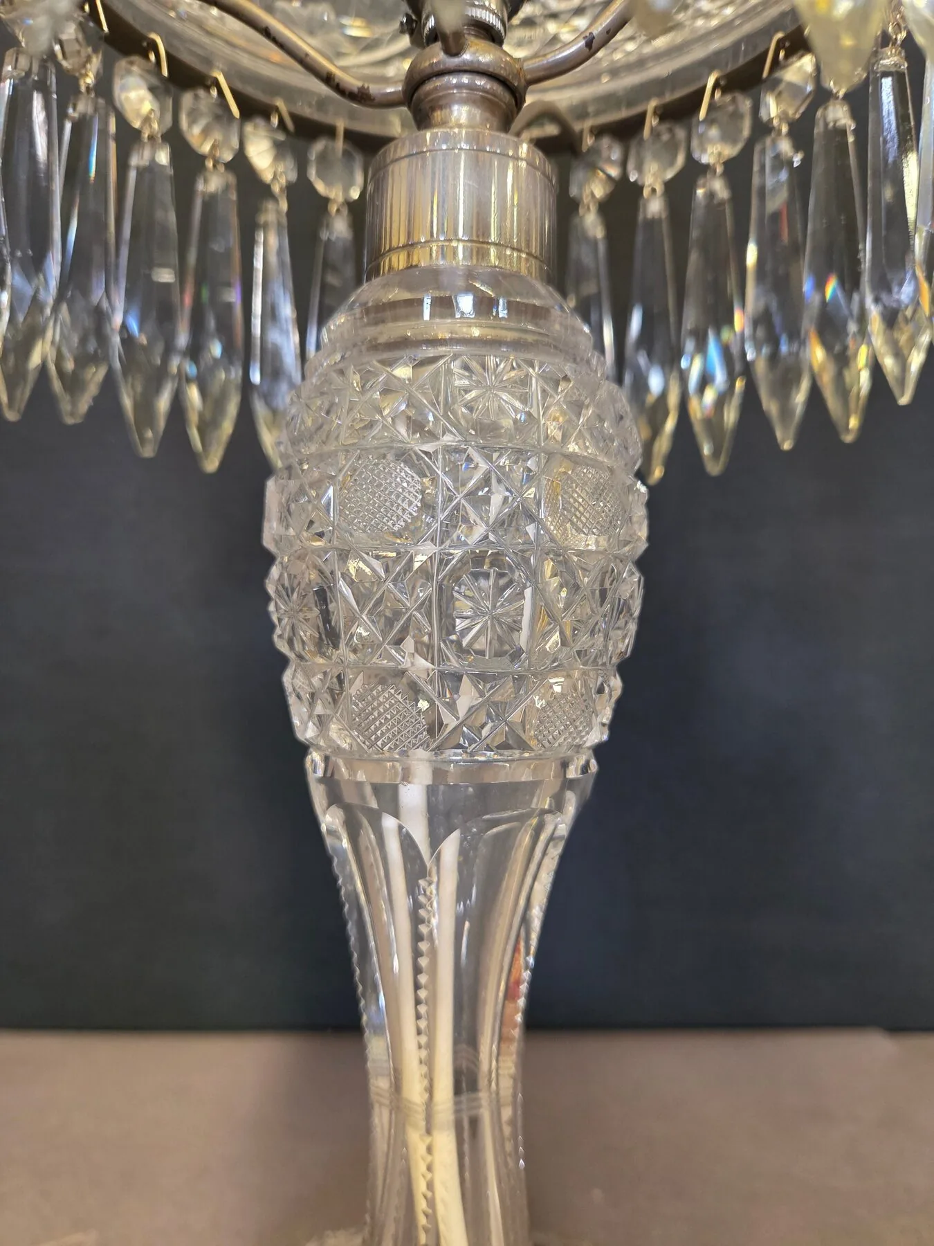 Cut-Glass Edwardian Lamp, c. 1910 – view 7