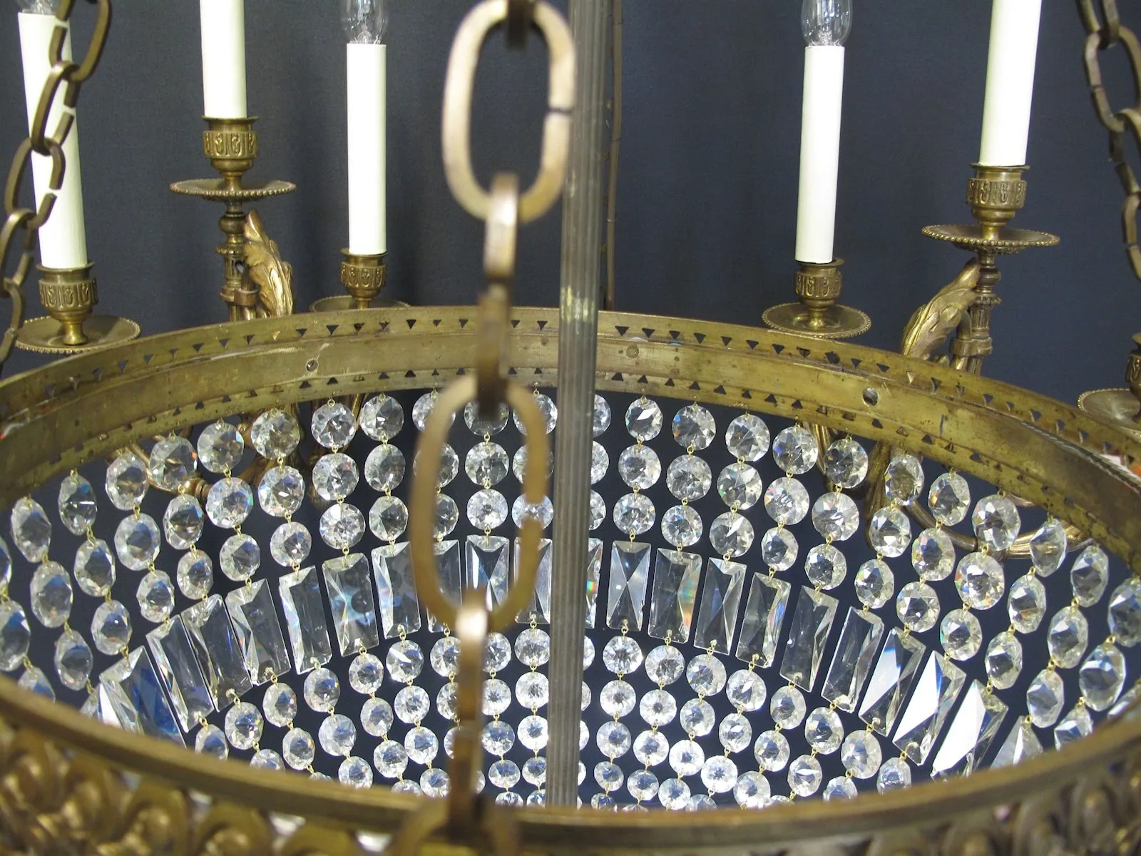12-Light Ormolu & Crystal Chandelier, c. 1910 – view 7