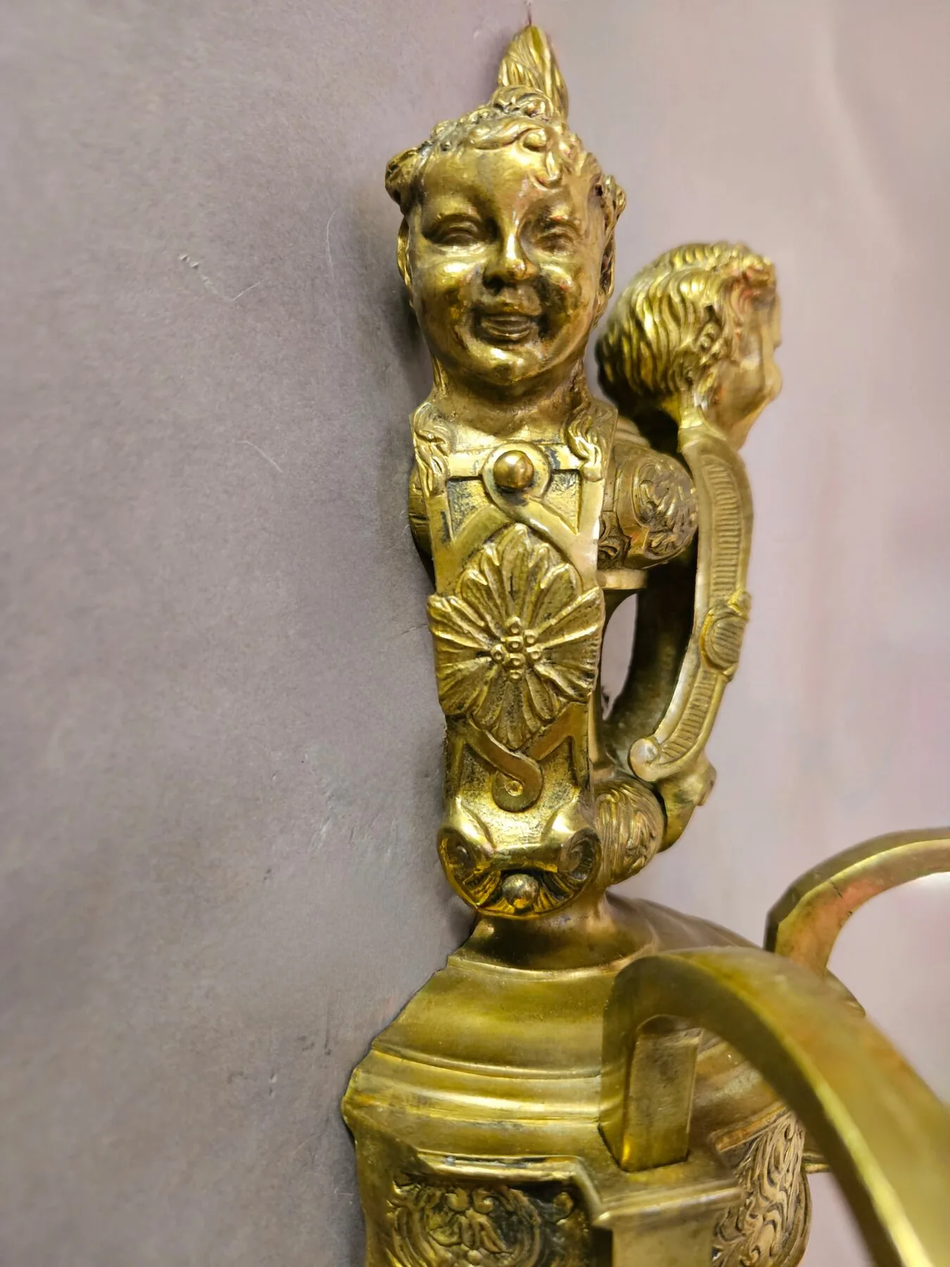 Pair Of 2-Arm Knole-Style Wall Lights, c. 1950 – view 7
