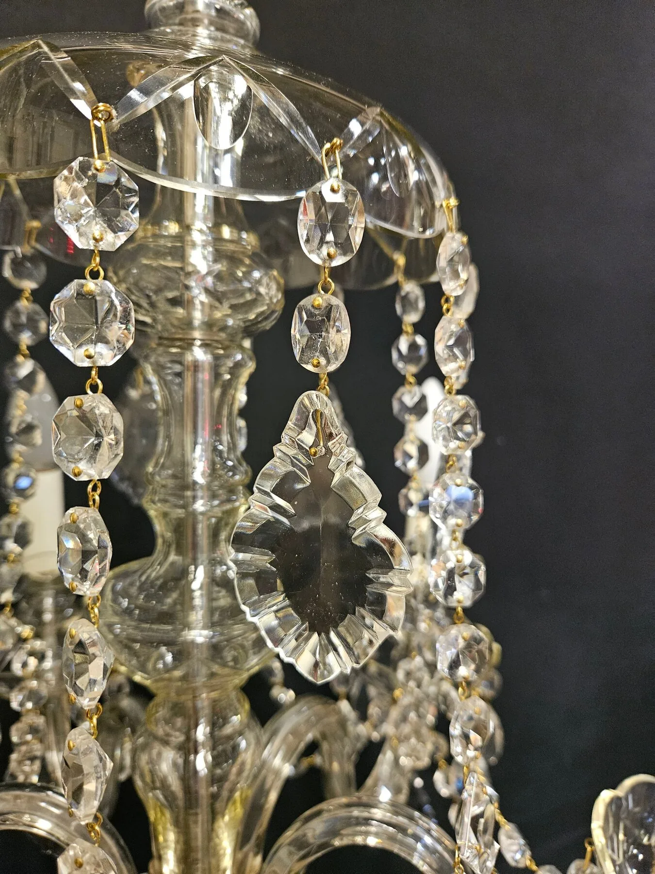 6-Arm Czech Chandelier, c. 1930 – view 7