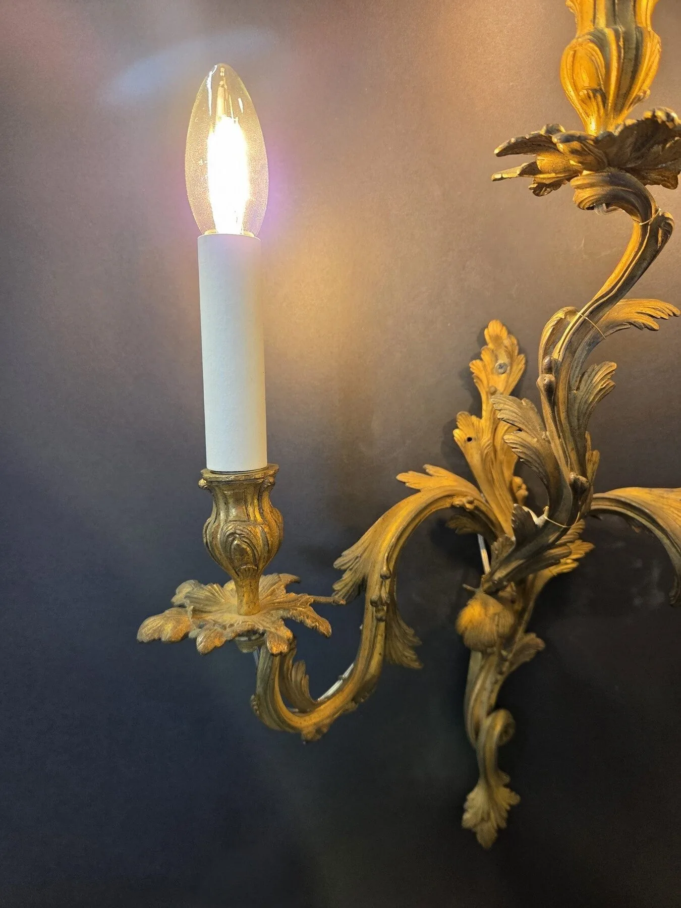 Pair Of 3-Arm Rococo Wall Lights, c. 1930 – view 7