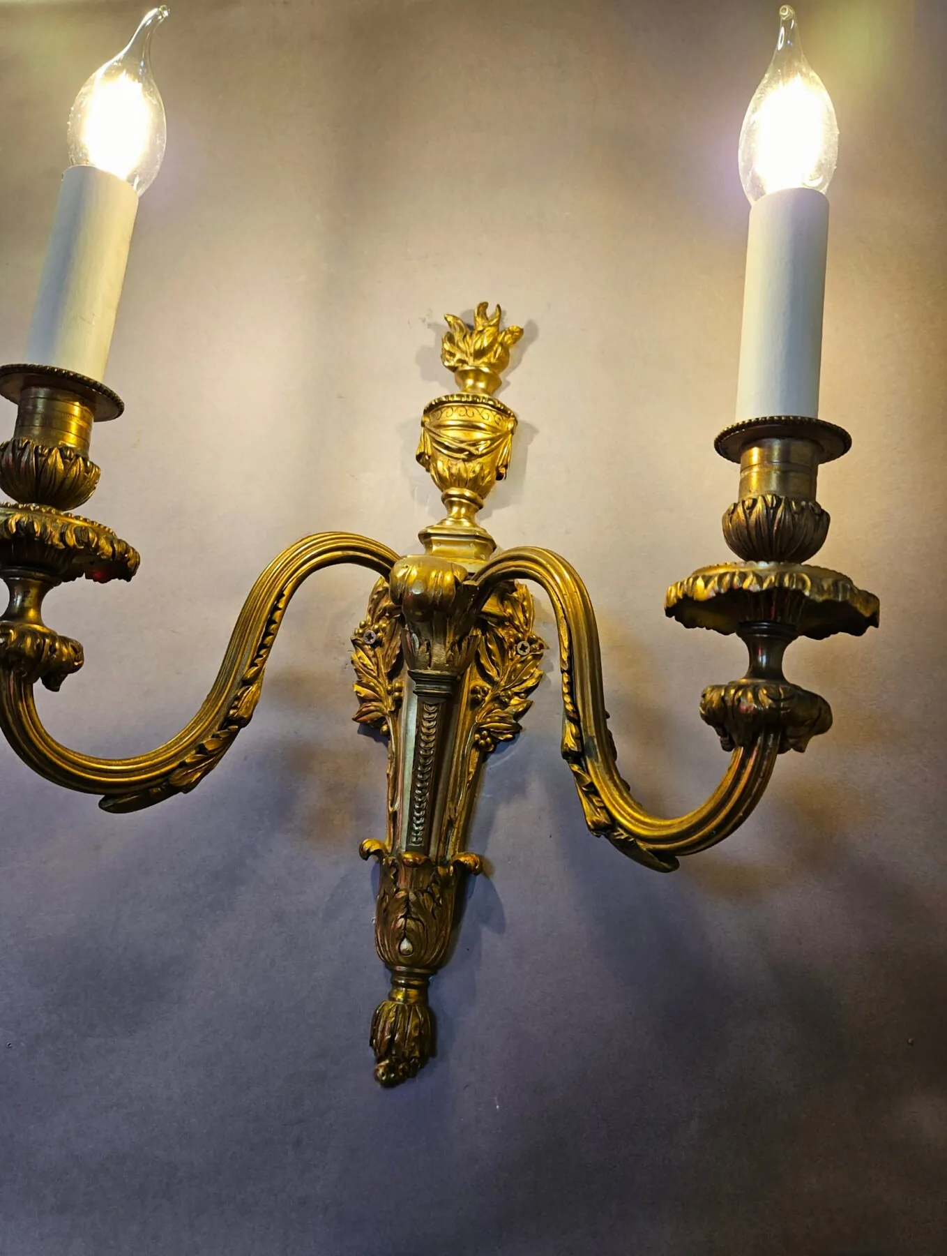 Pair Of 2-Arm Adam-Style Wall Lights, c. 1930 – view 8
