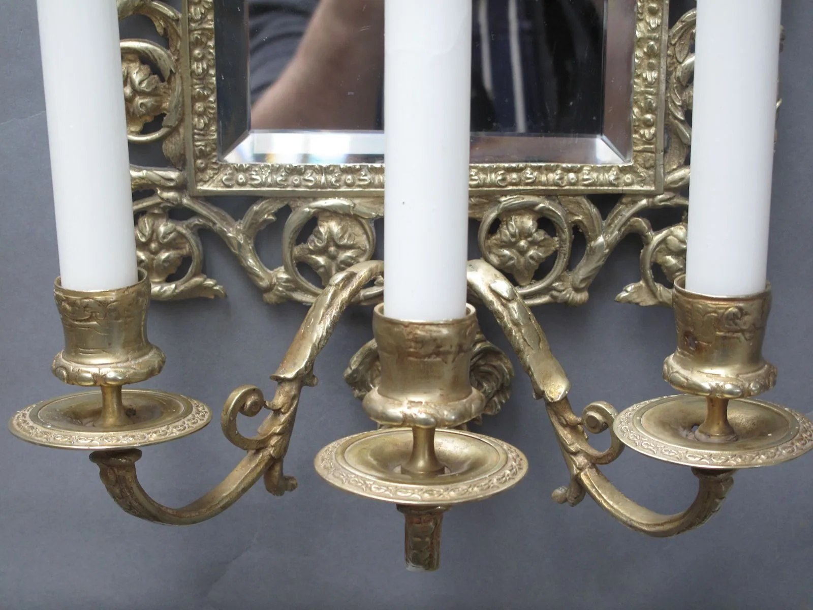 Pair Of Plaque Mirror Wall Lights, c. 1890 – view 8