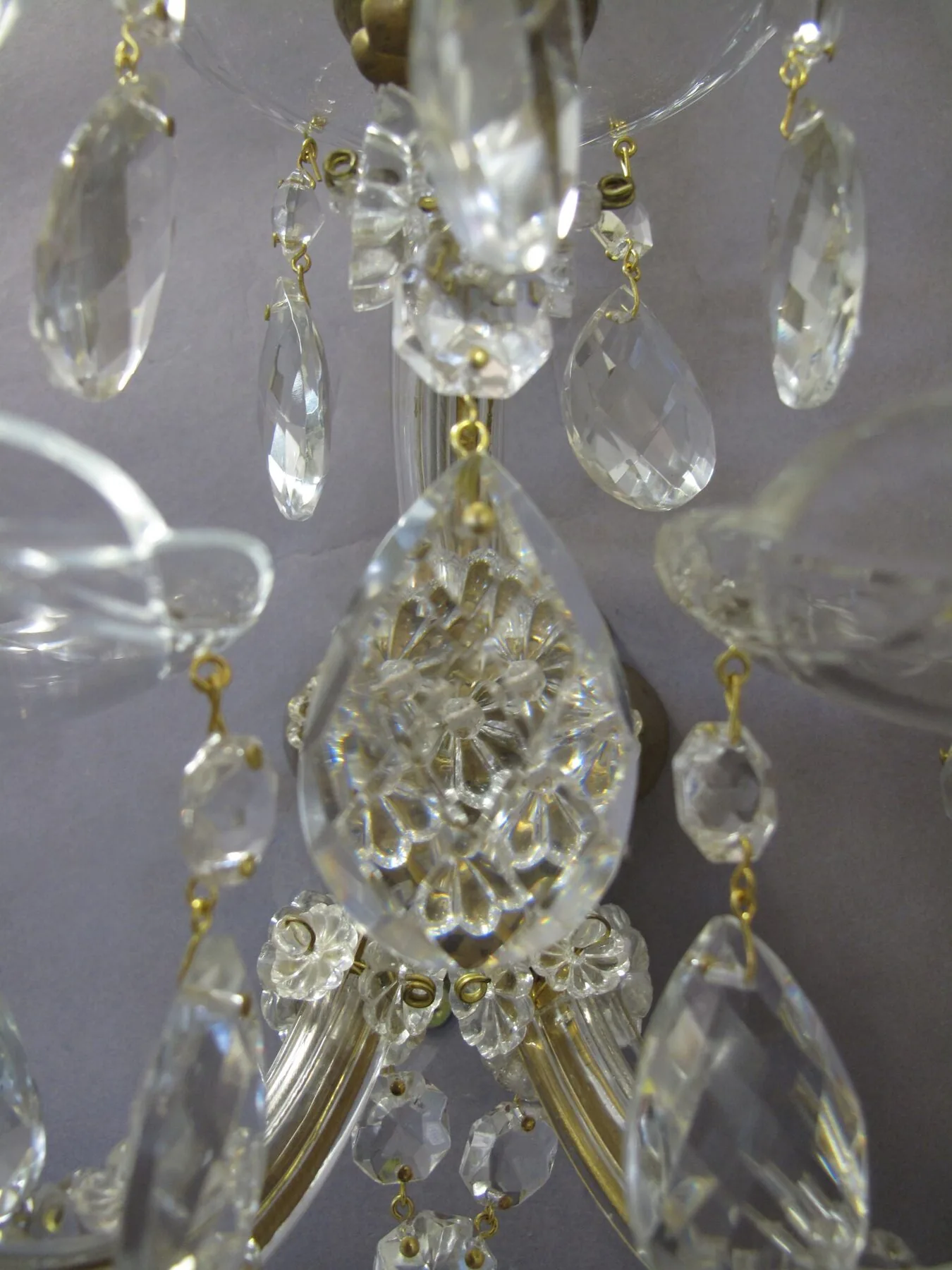 Single 3-Arm Maria Theresa Wall Light, c. 1950 – view 8