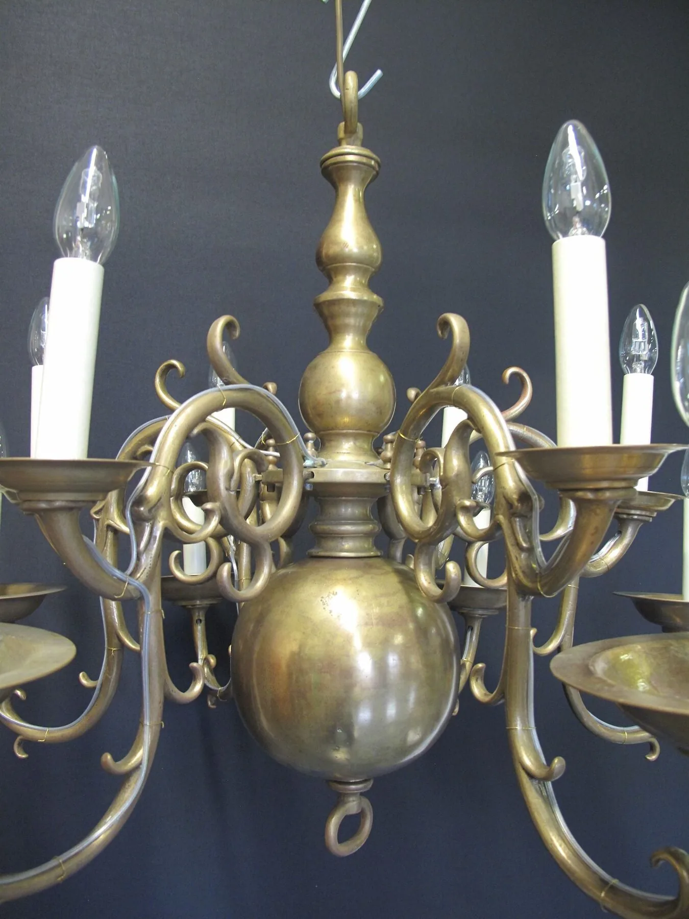 6-Arm & 12-Light Dutch-Style Chandelier, c. 1880 – view 8