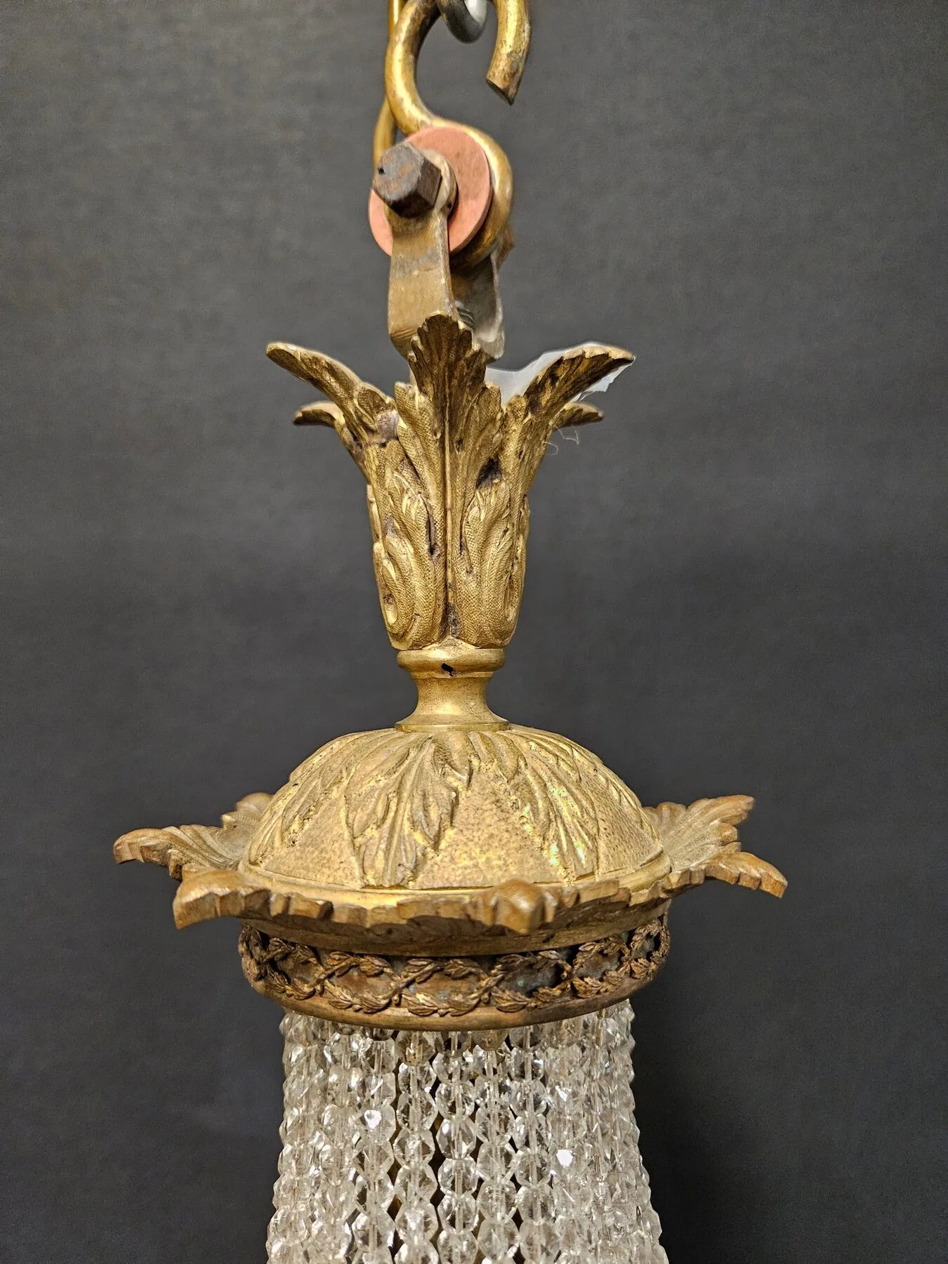 Small Tent & Bag Bead Chandelier, c. 1920 – view 8