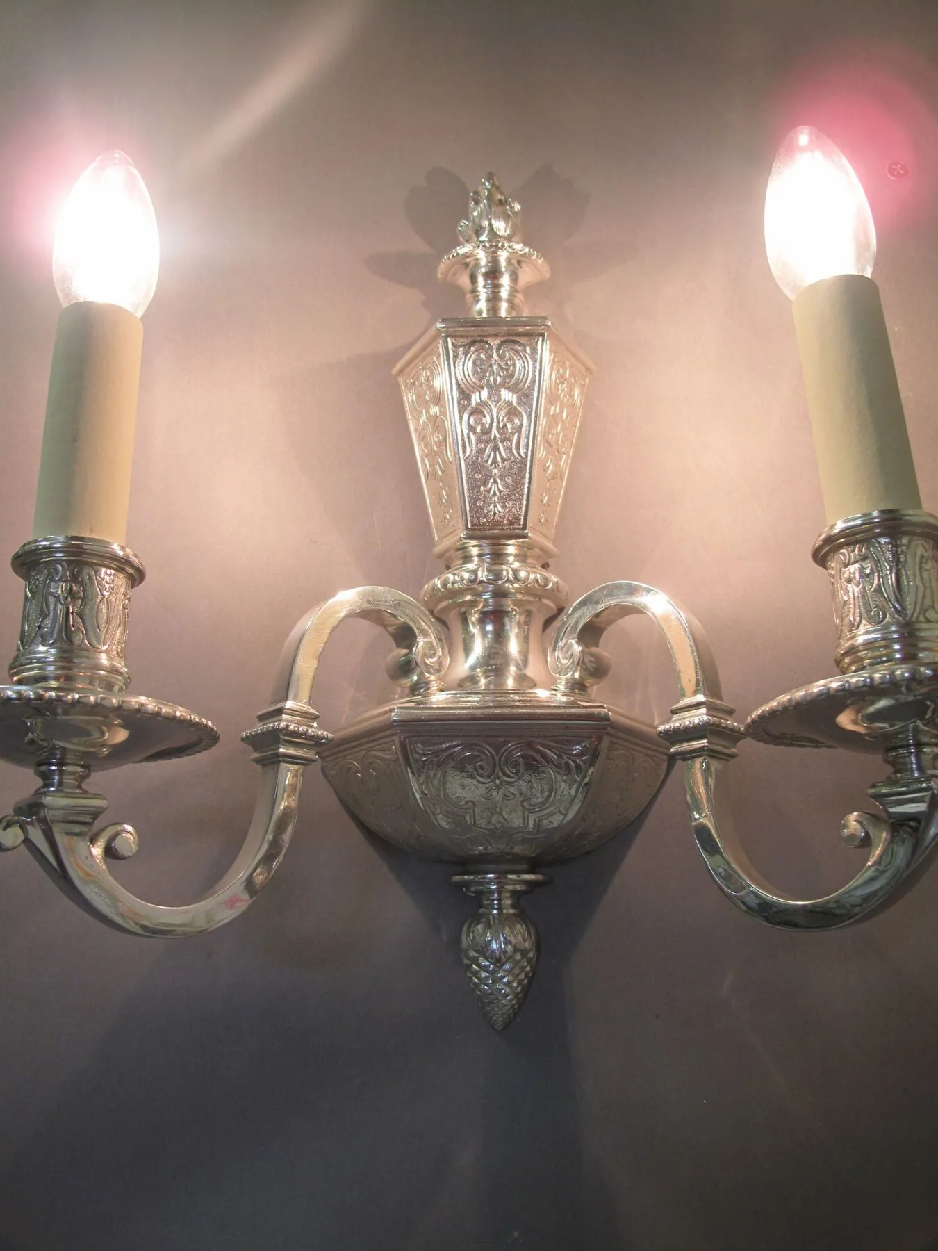 Single Silver Wall Light, c. 1920 – view 8