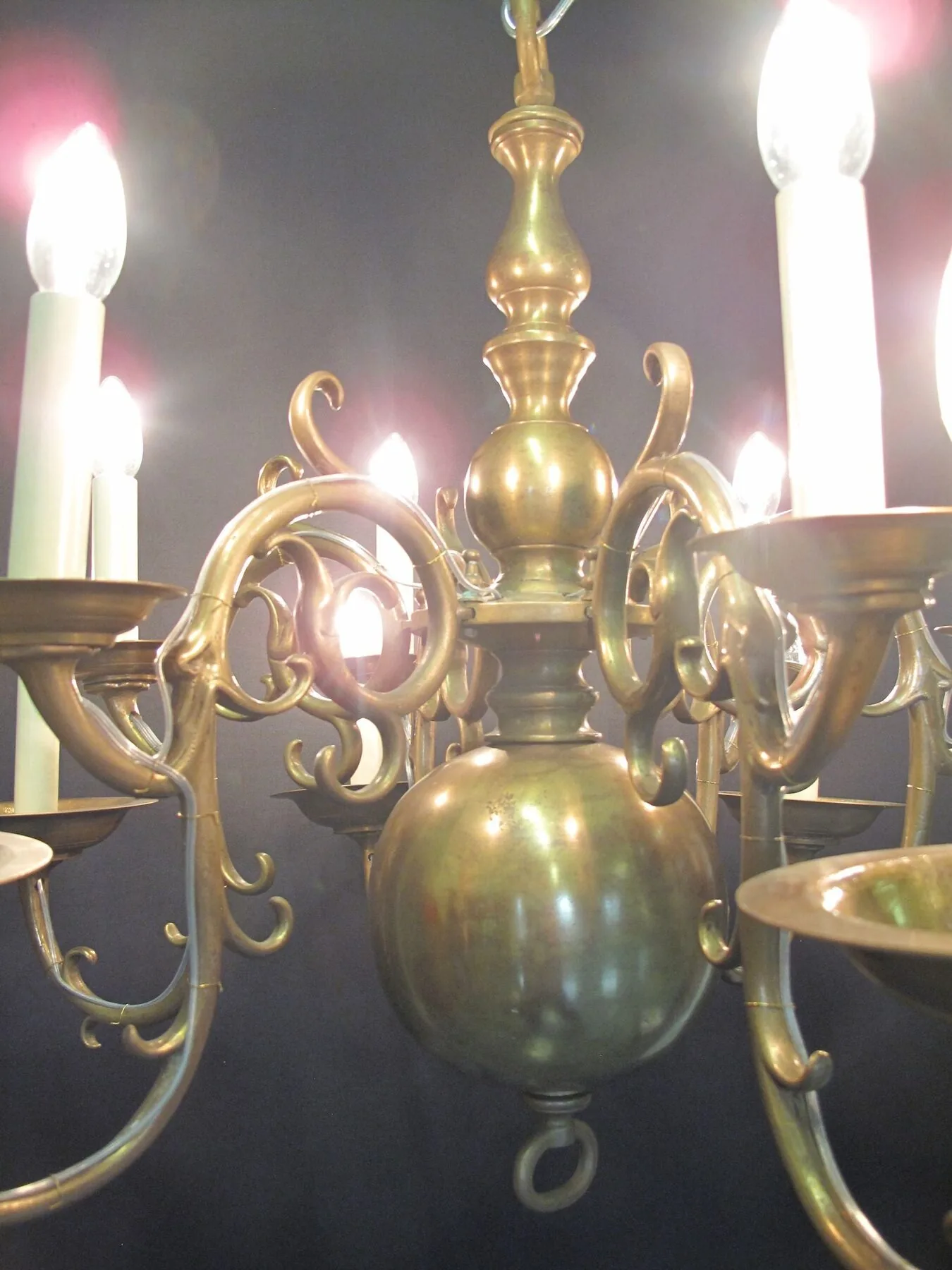 6-Arm & 12-Light Dutch-Style Chandelier, c. 1880 – view 9