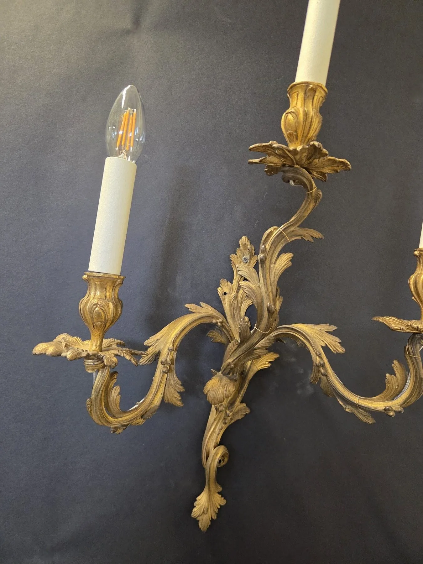 Pair Of 3-Arm Rococo Wall Lights, c. 1930 – view 9