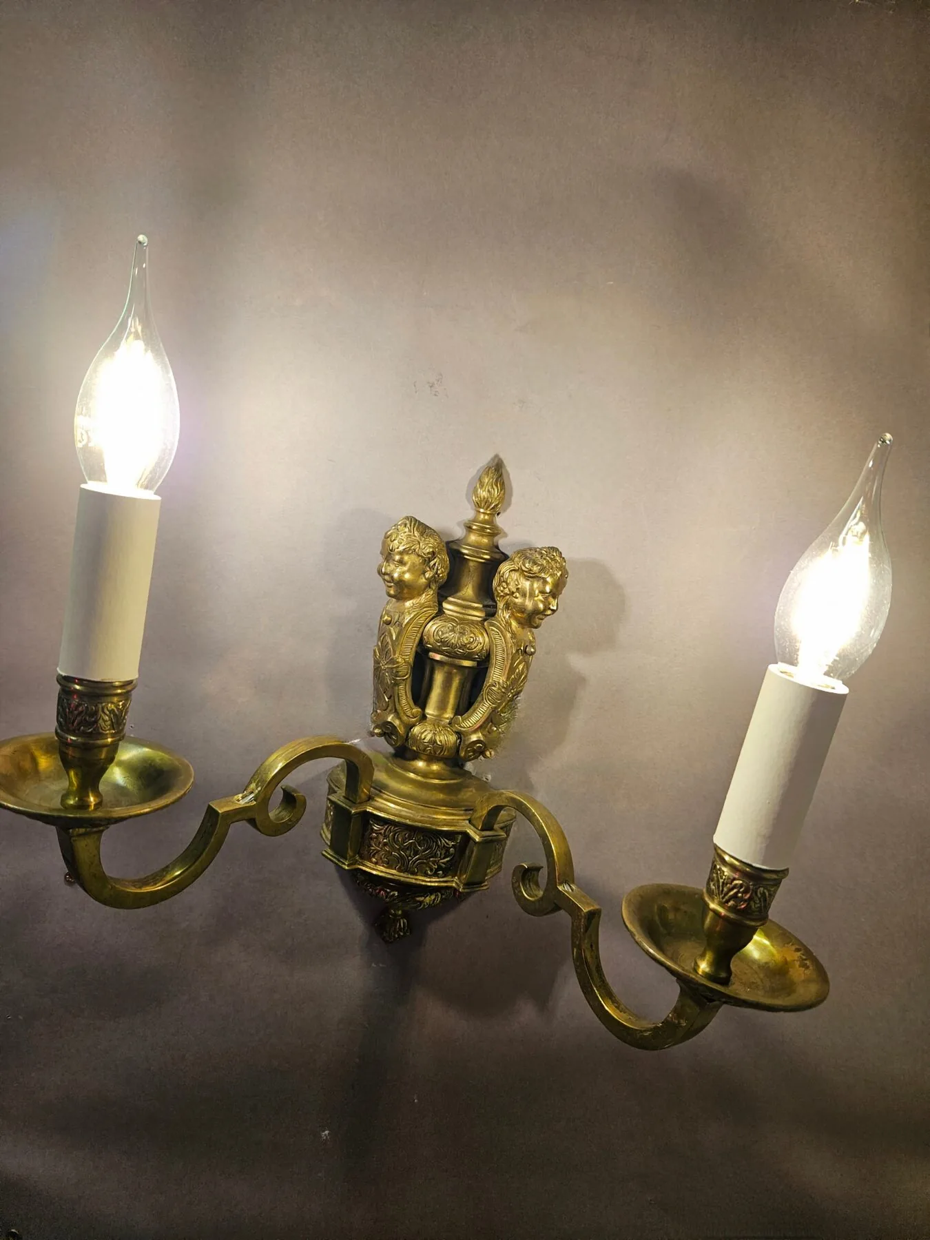 Pair Of 2-Arm Knole-Style Wall Lights, c. 1950 – view 9