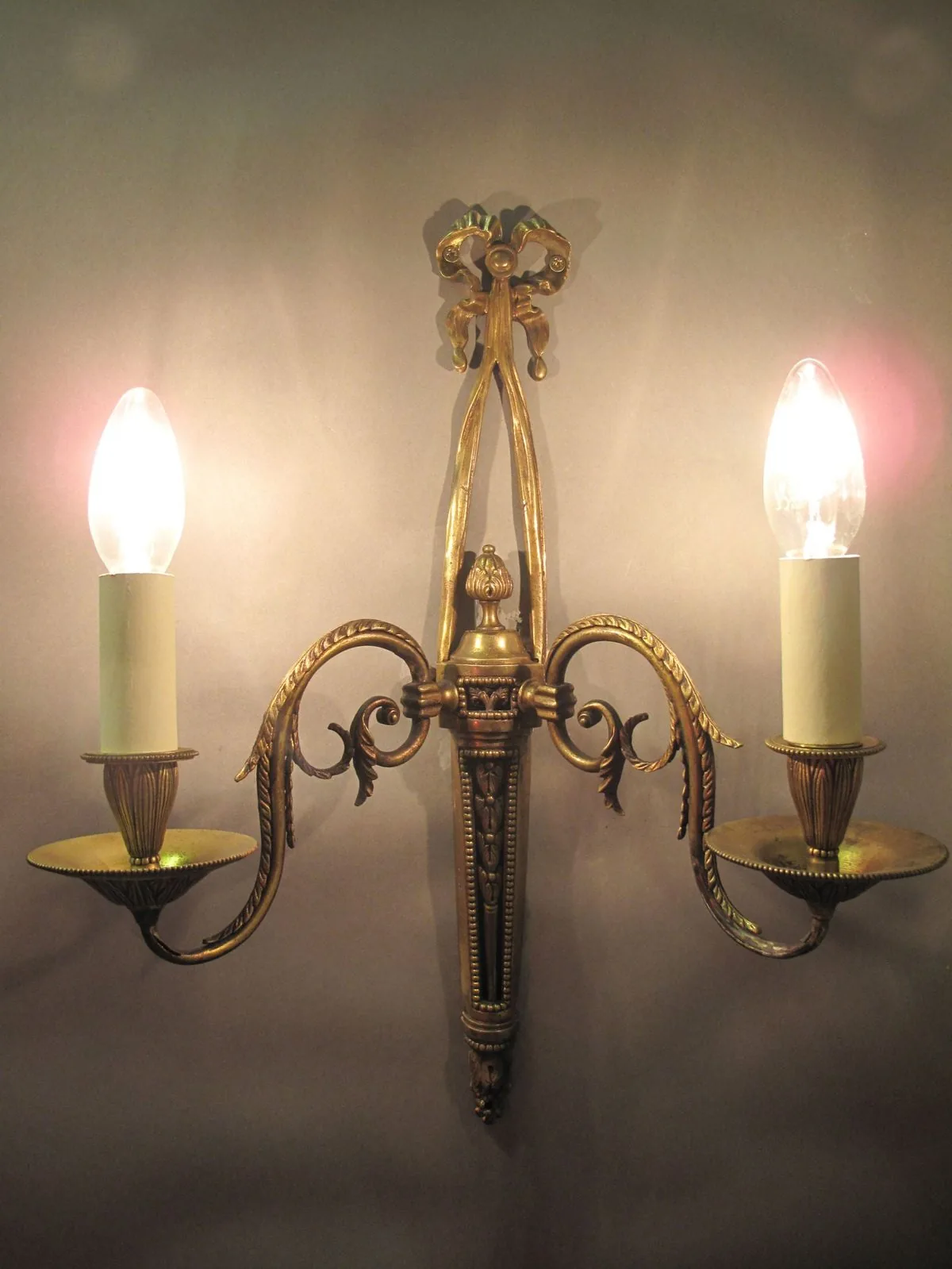 Pair Of 2-Arm Bow Wall Lights, c. 1930 – view 9