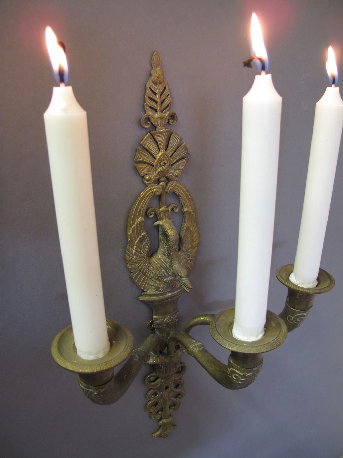 Pair Of 3-Arm Empire-Style Wall Lights, c. 1880 – view 9