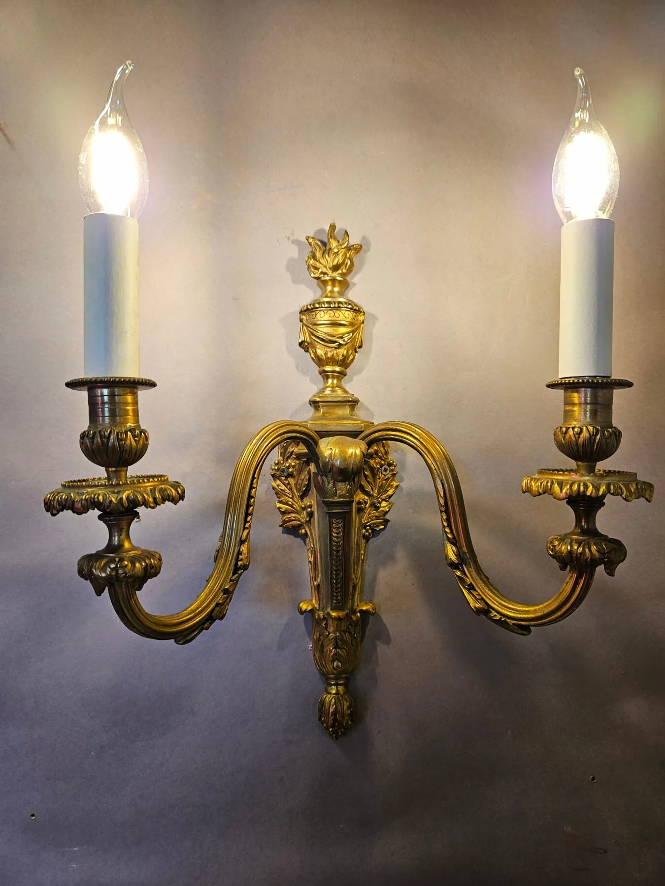 Pair Of 2-Arm Adam-Style Wall Lights, c. 1930 – view 9