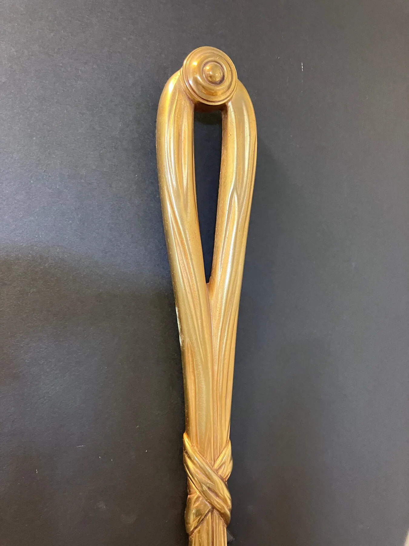 Pair Of 3-Arm "Ribbon Tassel" Brass Wall Lights, c. 1920 – view 10