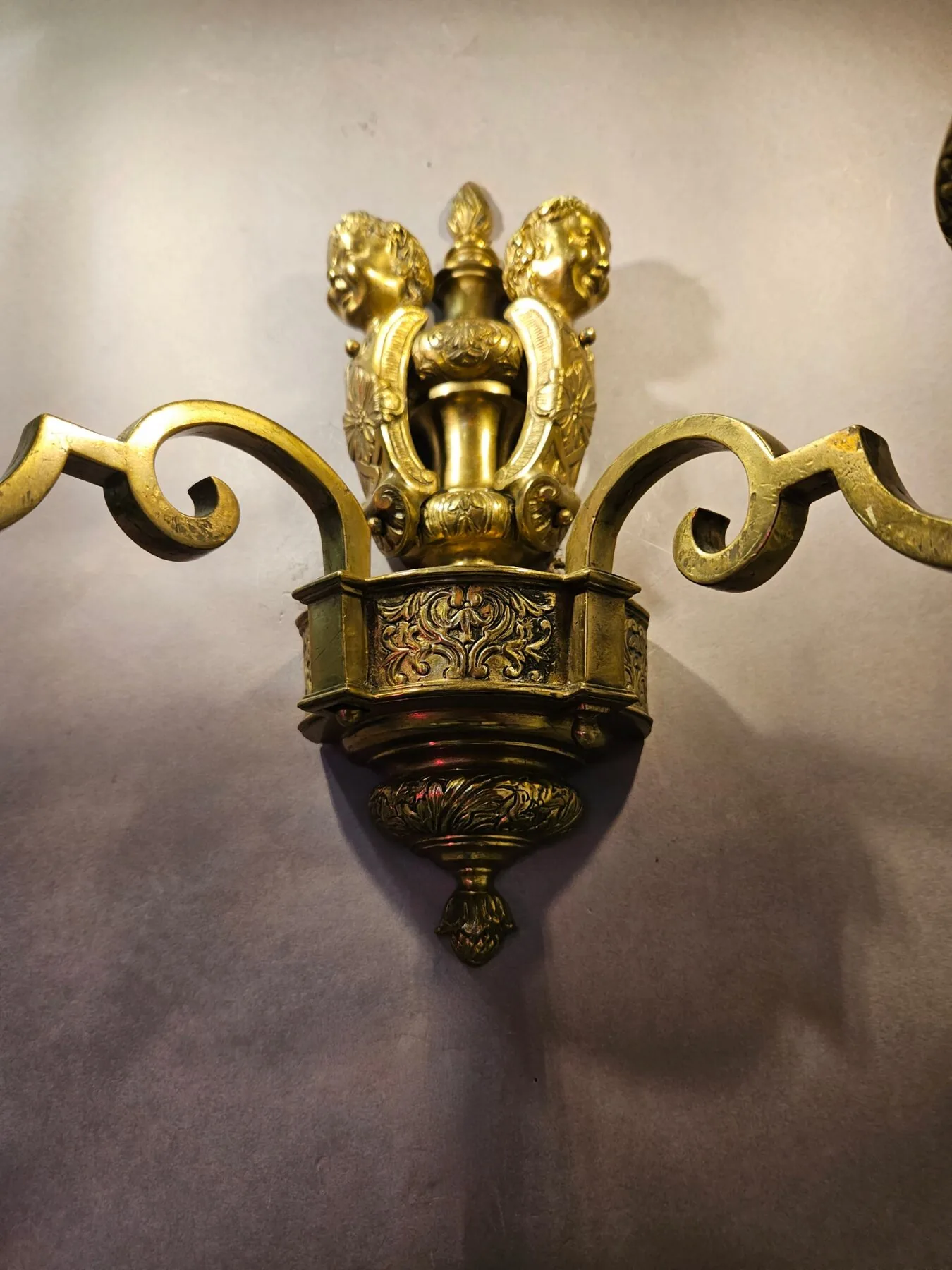 Pair Of 2-Arm Knole-Style Wall Lights, c. 1950 – view 10