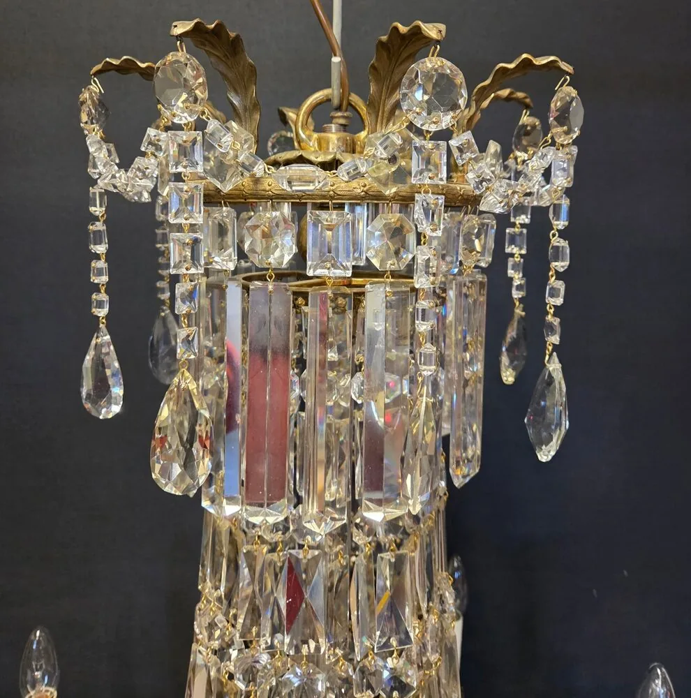 8-Arm Early-Victorian Crystal Chandelier, CA 1840 – view 2