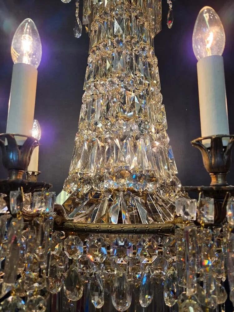 8-Arm Early-Victorian Crystal Chandelier, CA 1840 – view 7