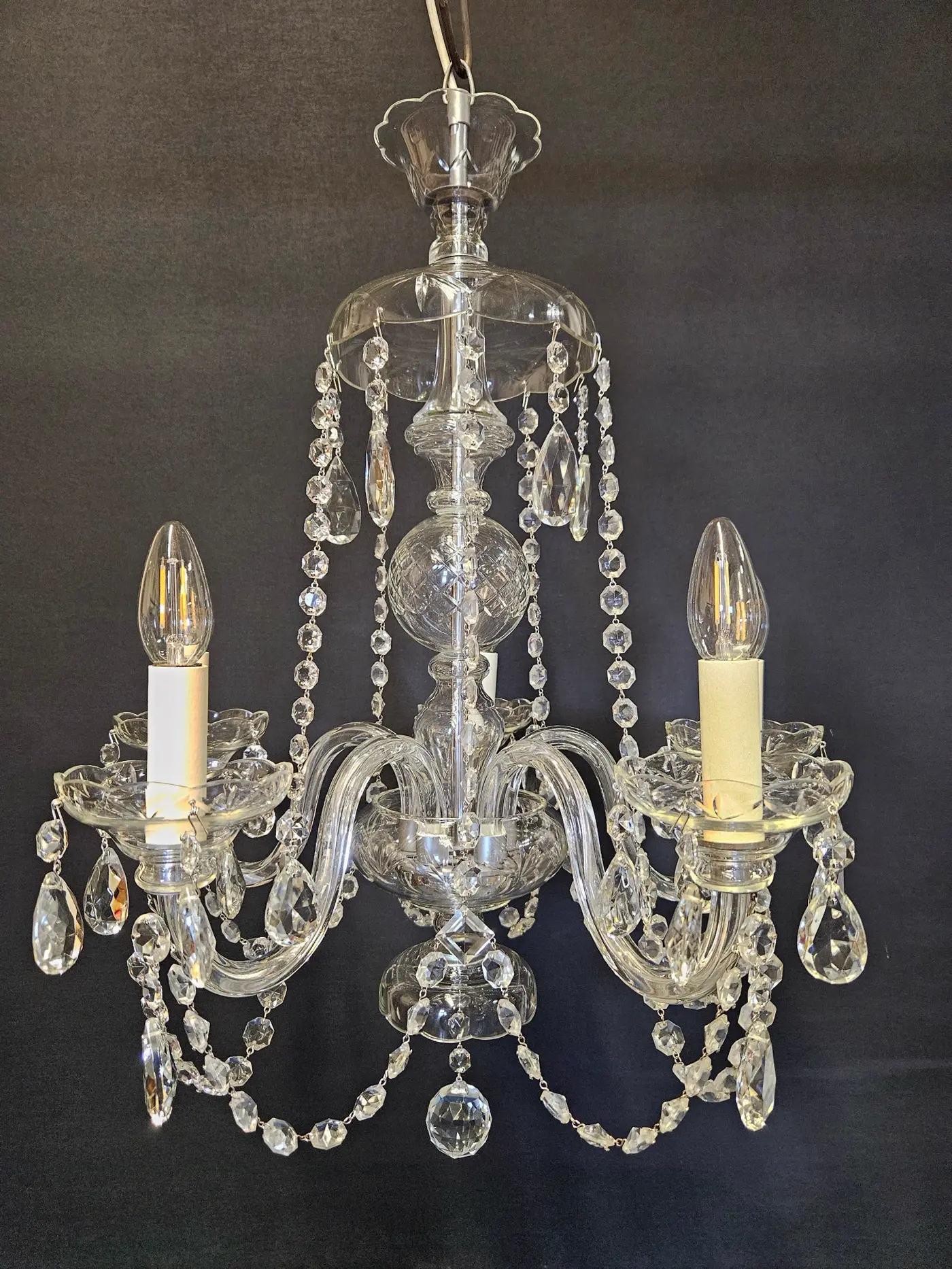 5-Arm Czech Chandelier, c. 1930