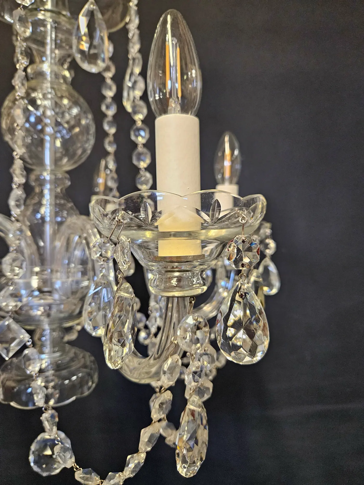 5-Arm Czech Chandelier, c. 1930 – view 3