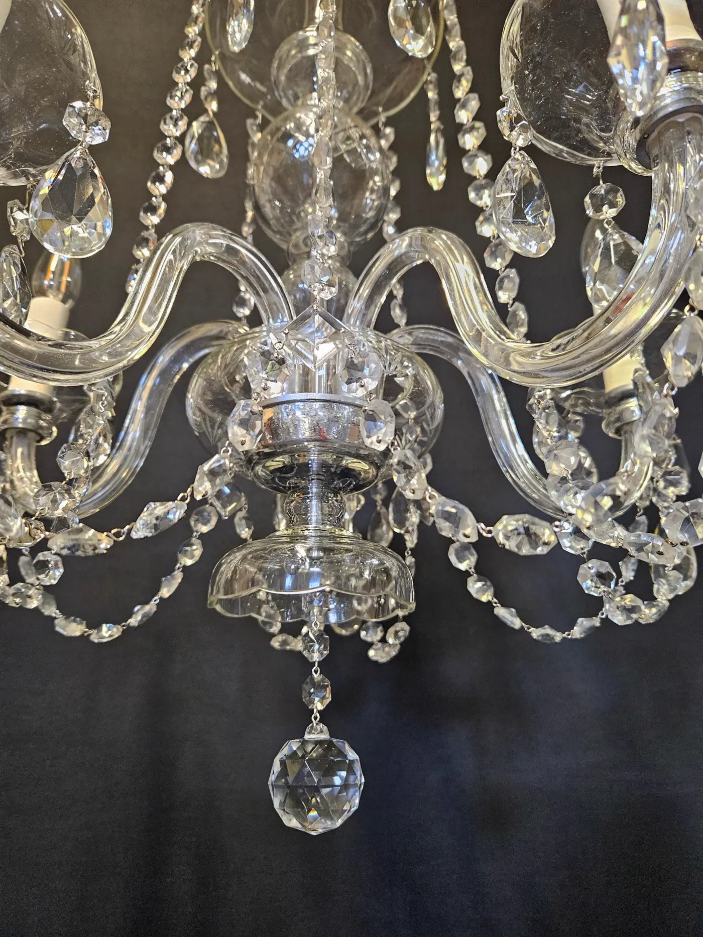 5-Arm Czech Chandelier, c. 1930 – view 5