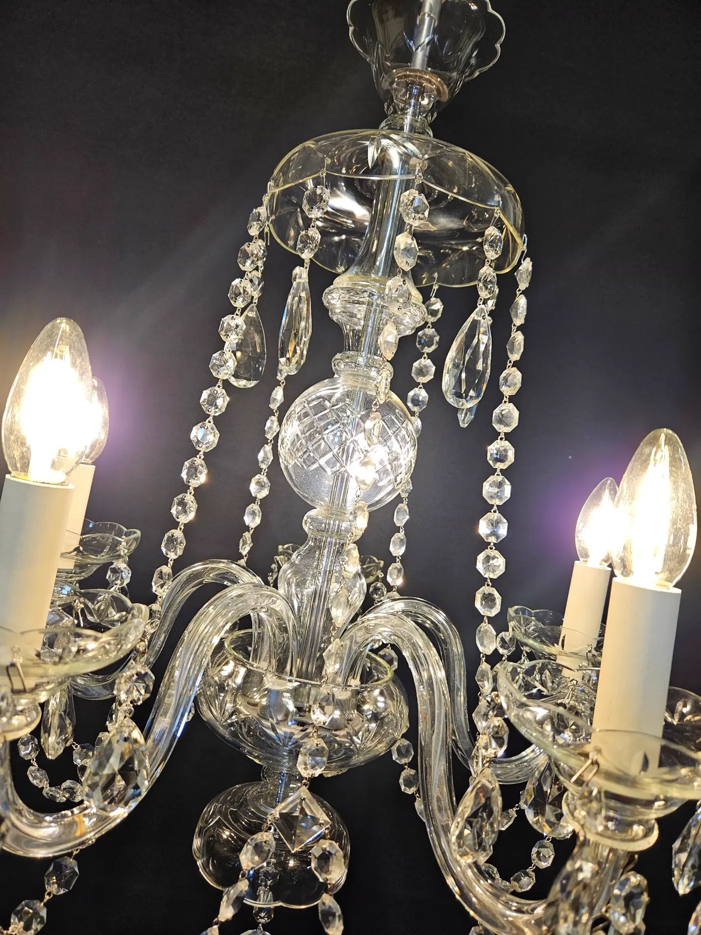 5-Arm Czech Chandelier, c. 1930 – view 7