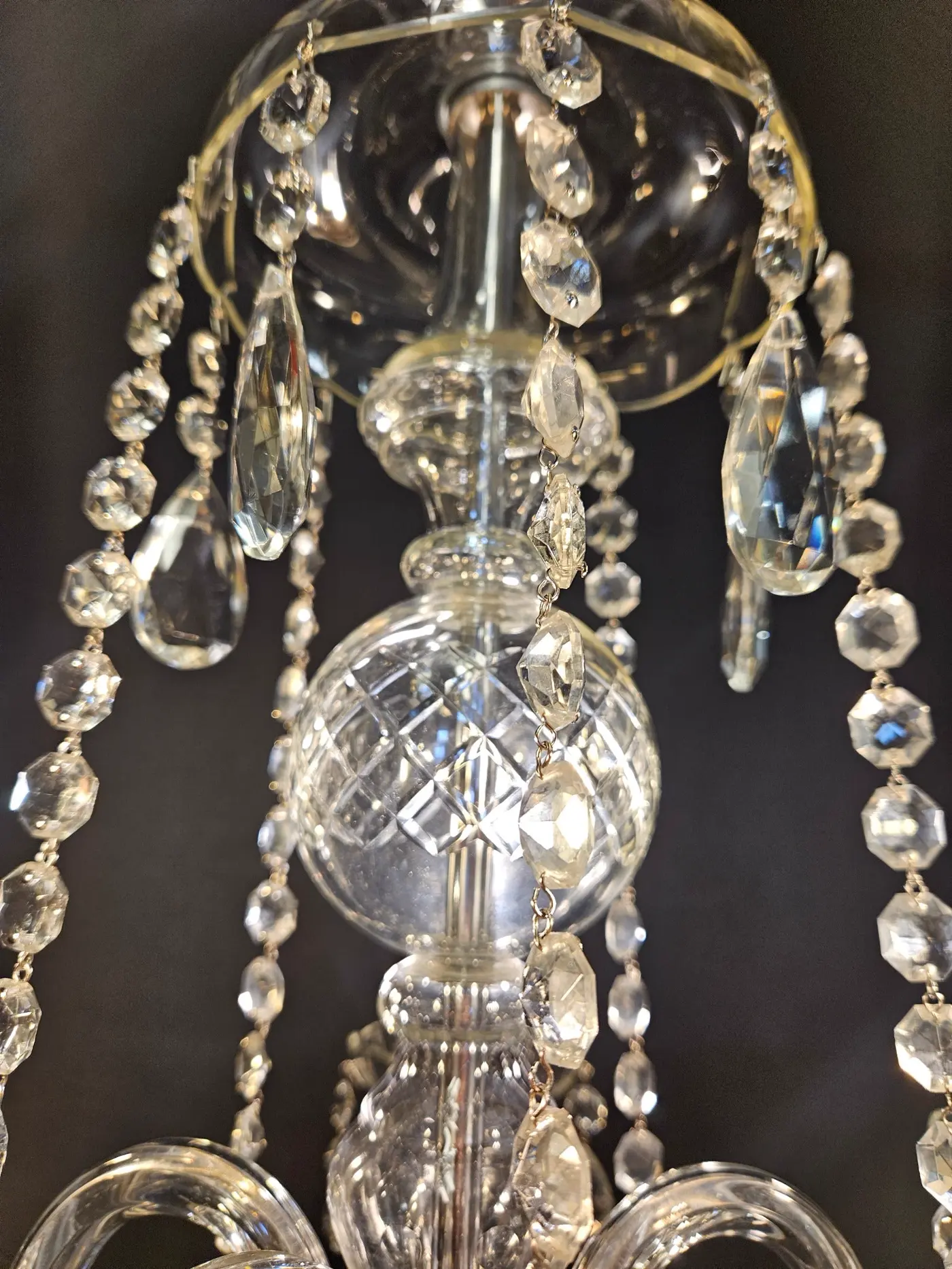 5-Arm Czech Chandelier, c. 1930 – view 8