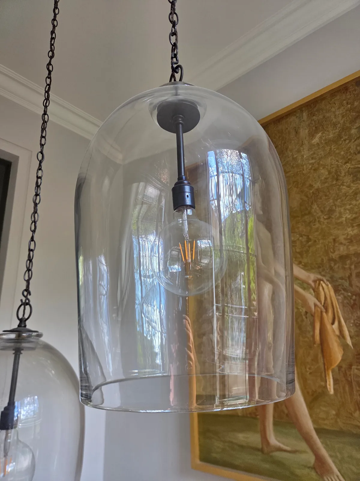 Antique bell lantern being professionally cleaned in Notting Hill, London