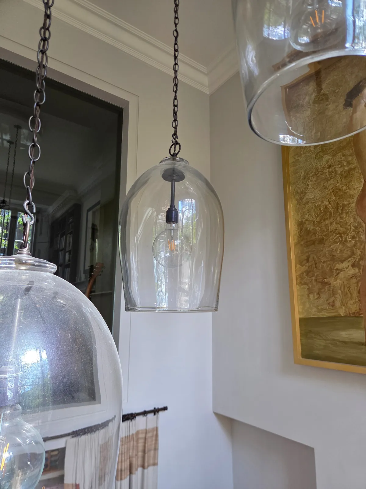 Antique bell lantern being professionally cleaned in Notting Hill, London