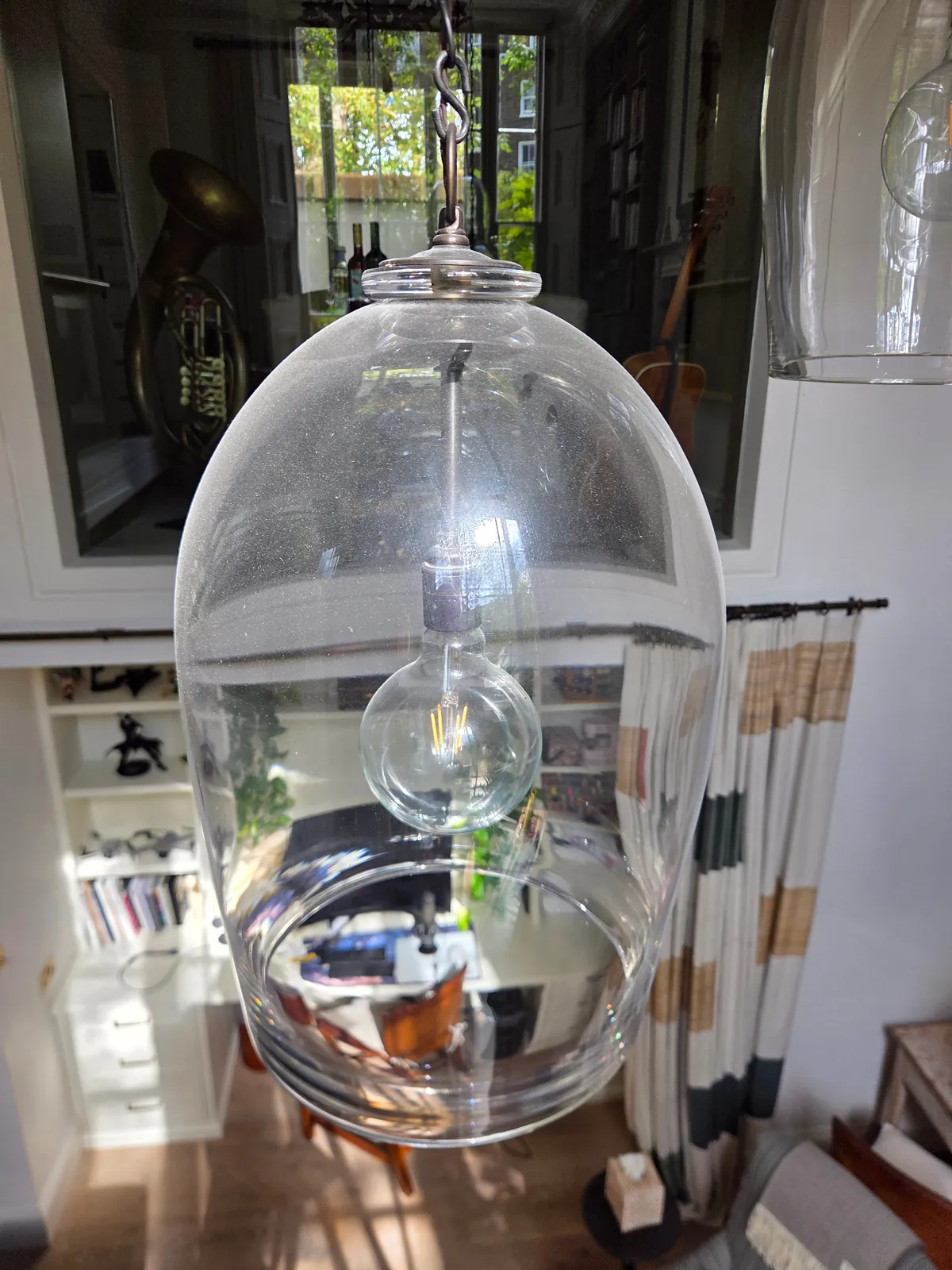 Antique bell lantern being professionally cleaned in Notting Hill, London