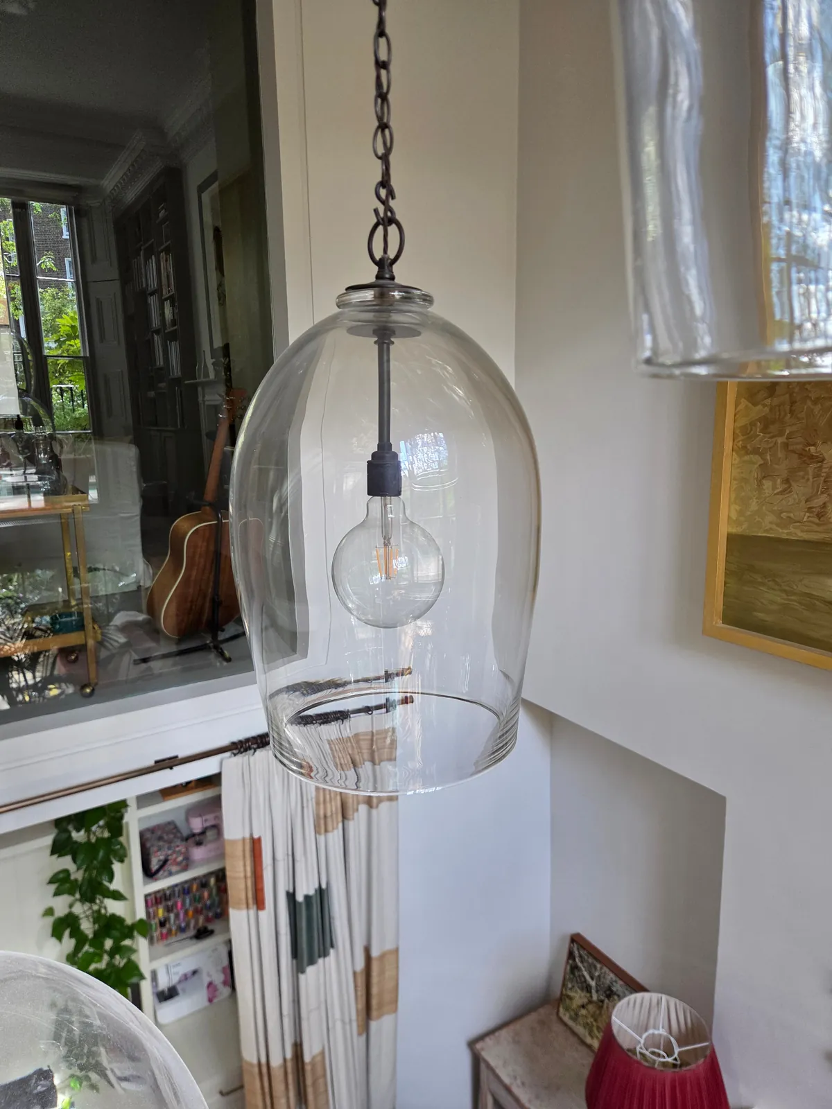 Antique bell lantern being professionally cleaned in Notting Hill, London