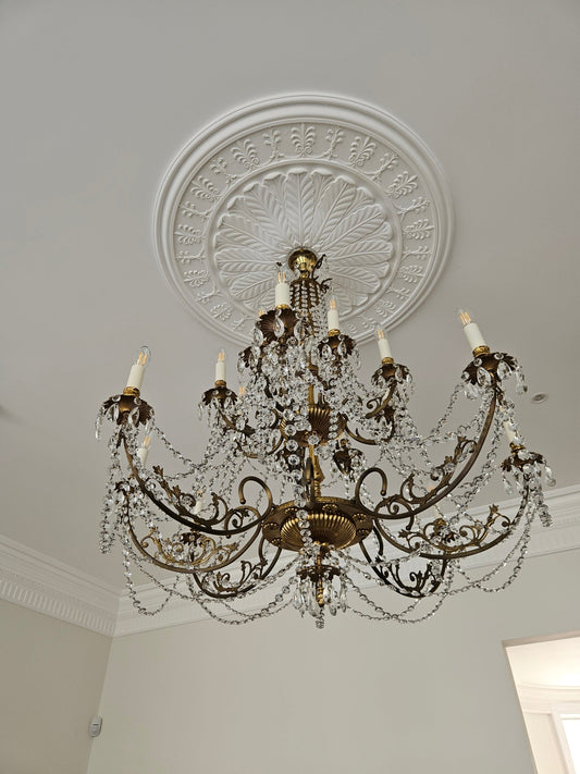 Beautiful Italian Chandelier hanging in room
