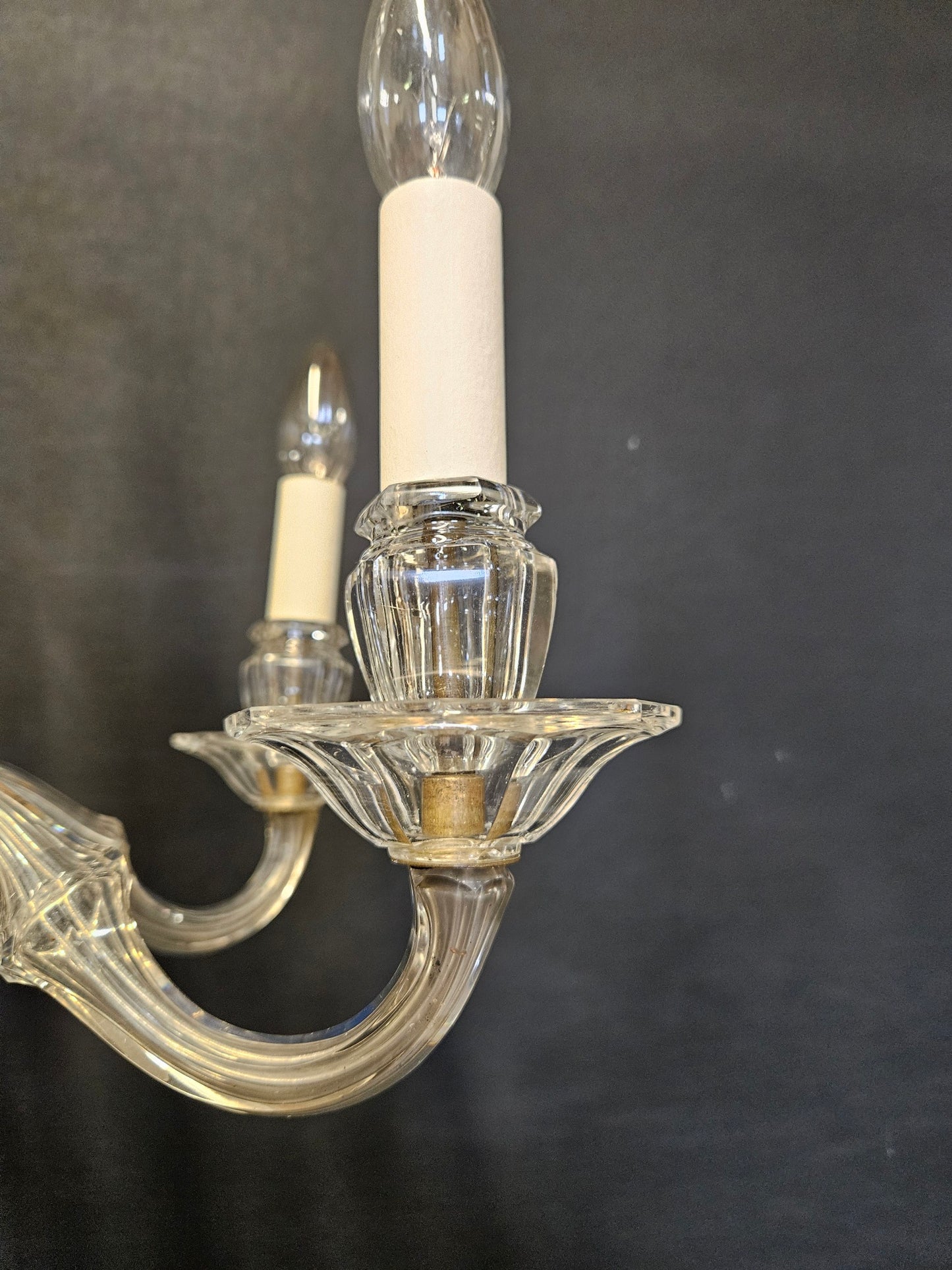 6-Arm Burt, Escaré & Denelle Glass Chandelier, CA. 1930