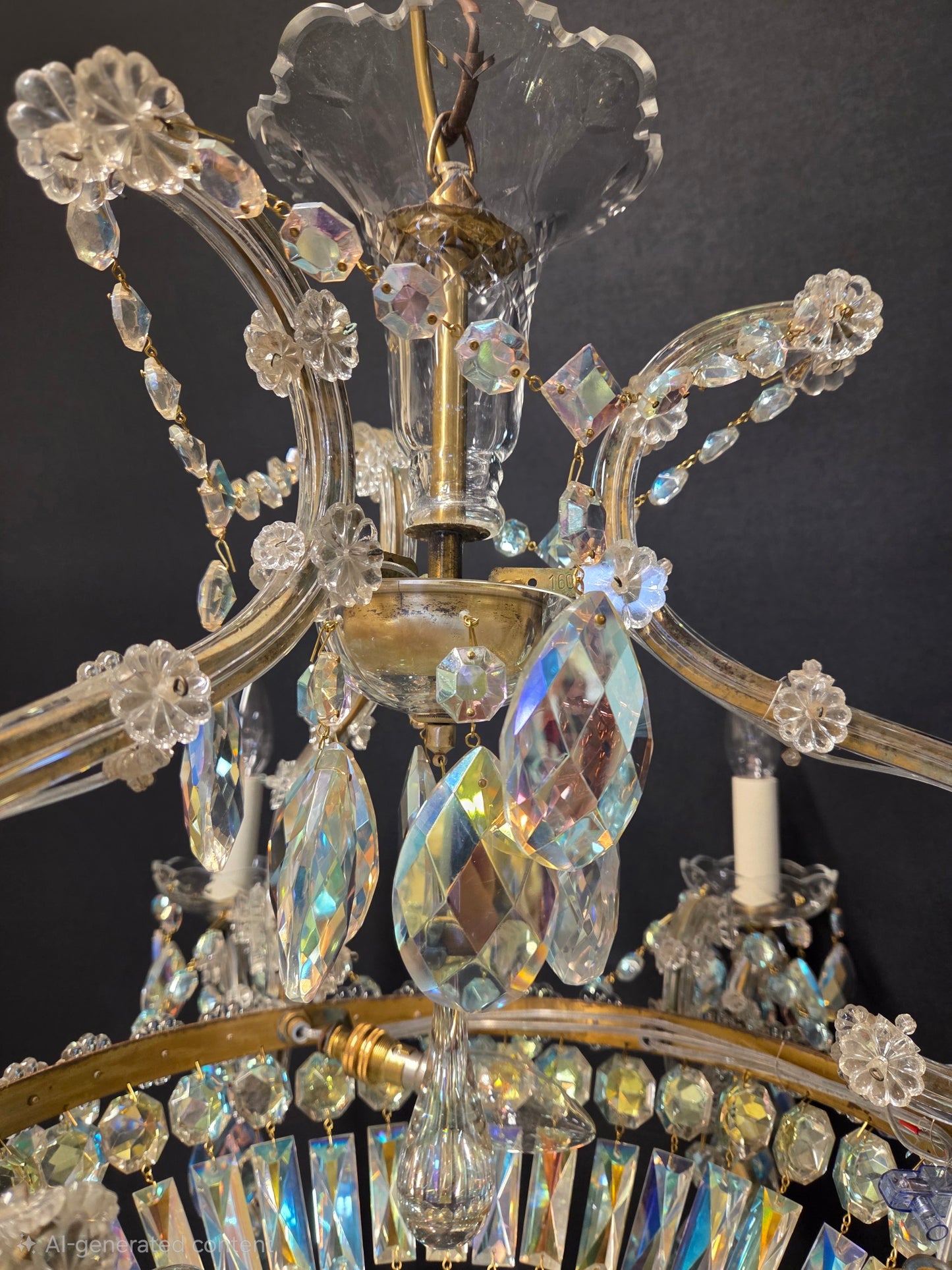 6-Arm Maria Theresa Chandelier, CA. 1950