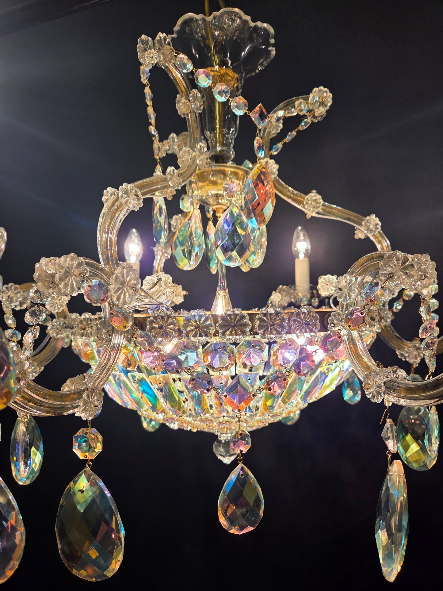 6-Arm Maria Theresa Chandelier, CA. 1950