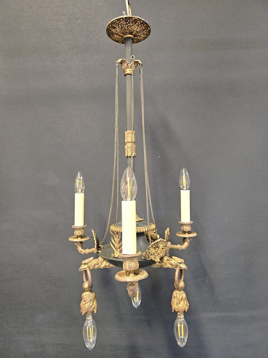 3-Arm French Empire Chandelier, CA. 1920