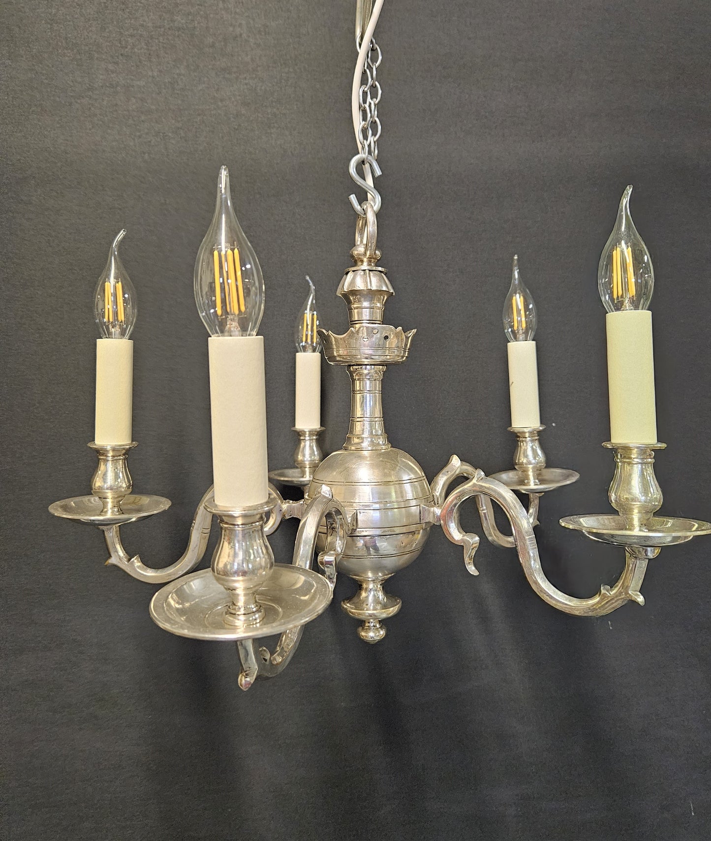 5-Arm Silver-Plated Chandelier