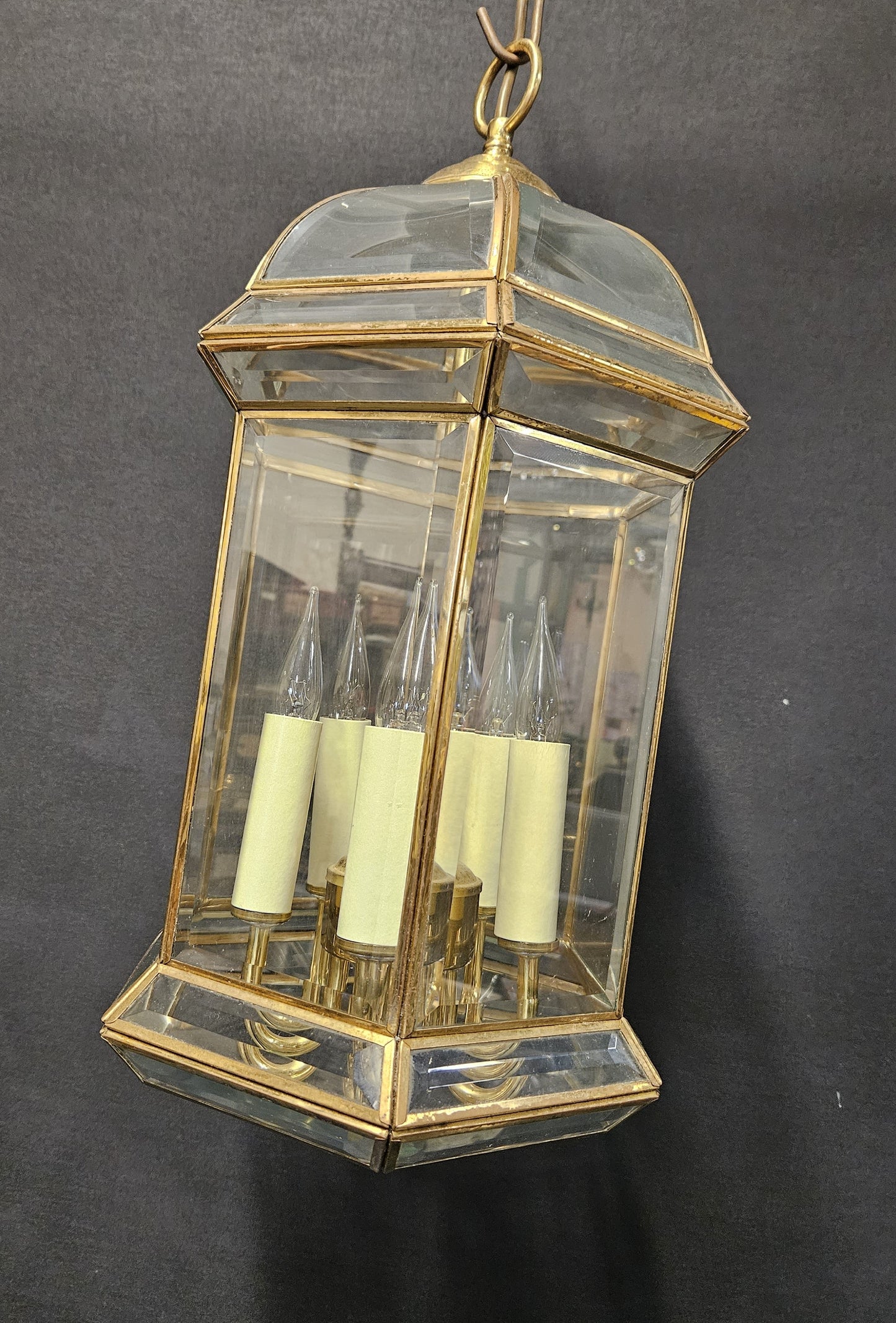 6-Sided Glass-Domed Lantern, CA. 1980