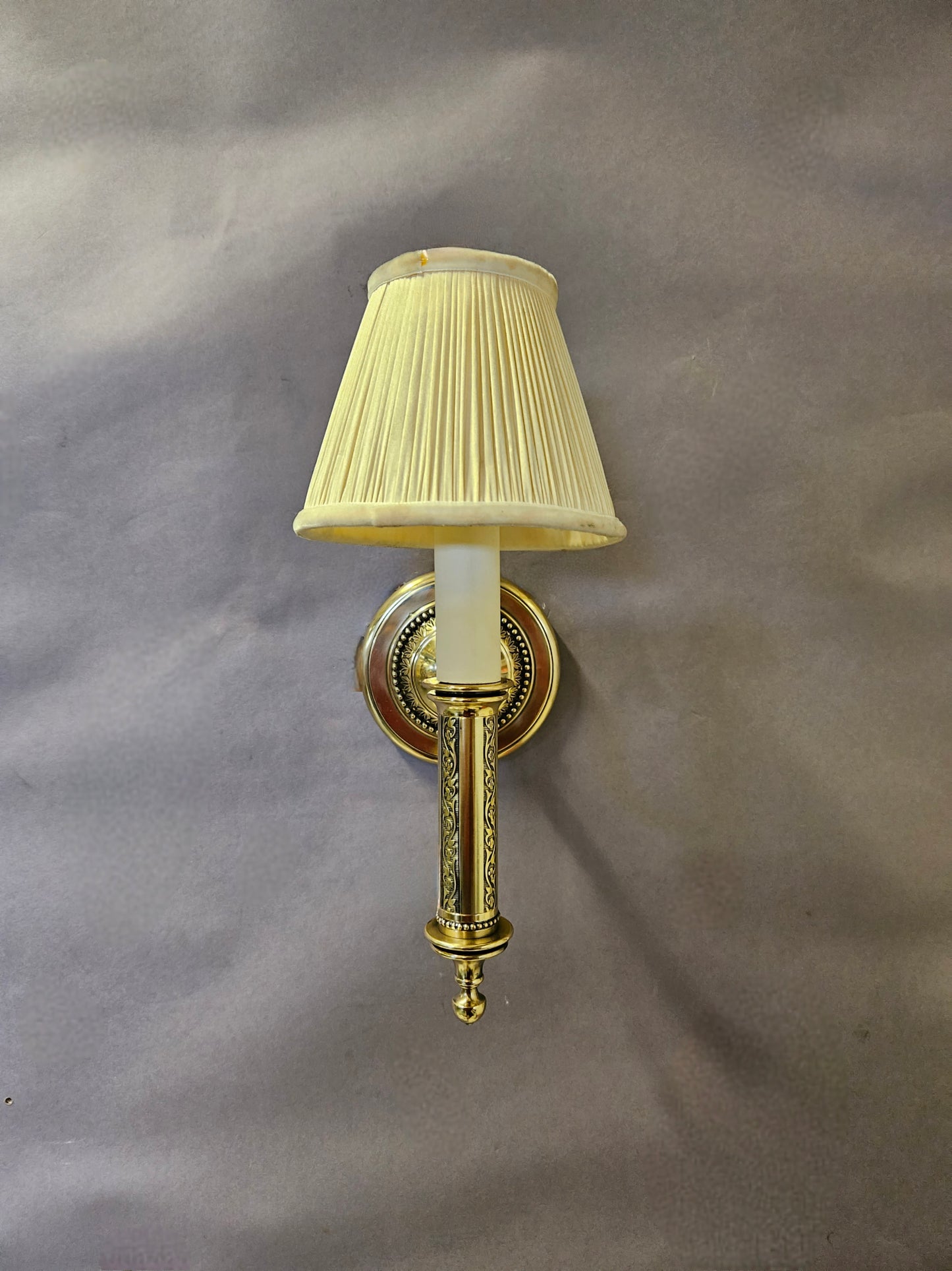 Set Of Six Single-Arm Brass Wall Lights With Shades
