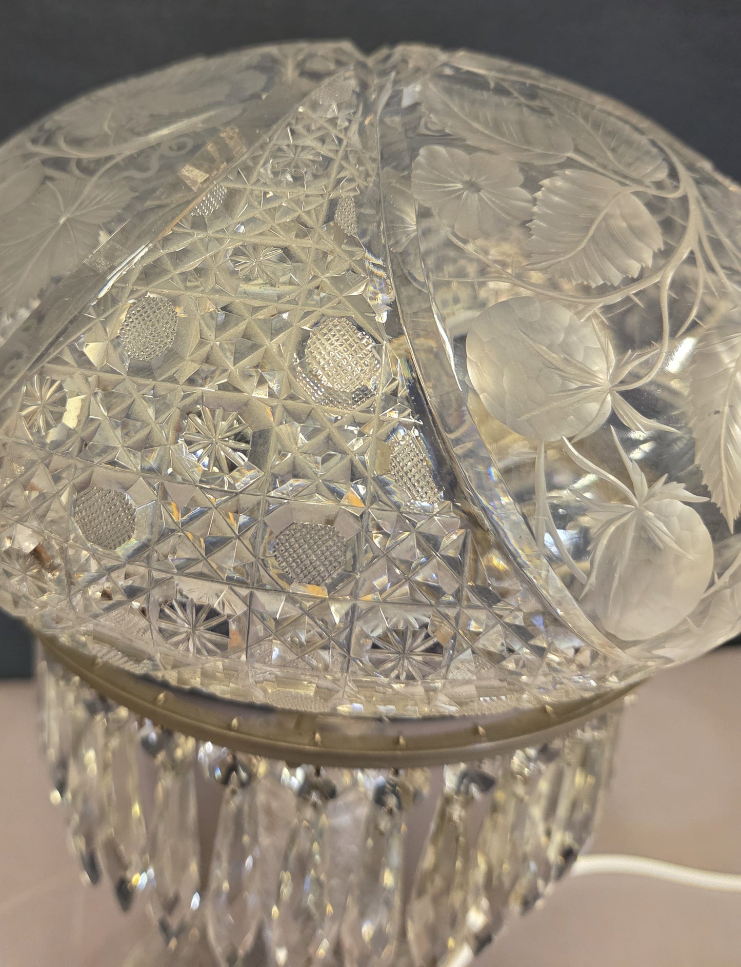 Cut-Glass Edwardian Lamp, CA. 1910