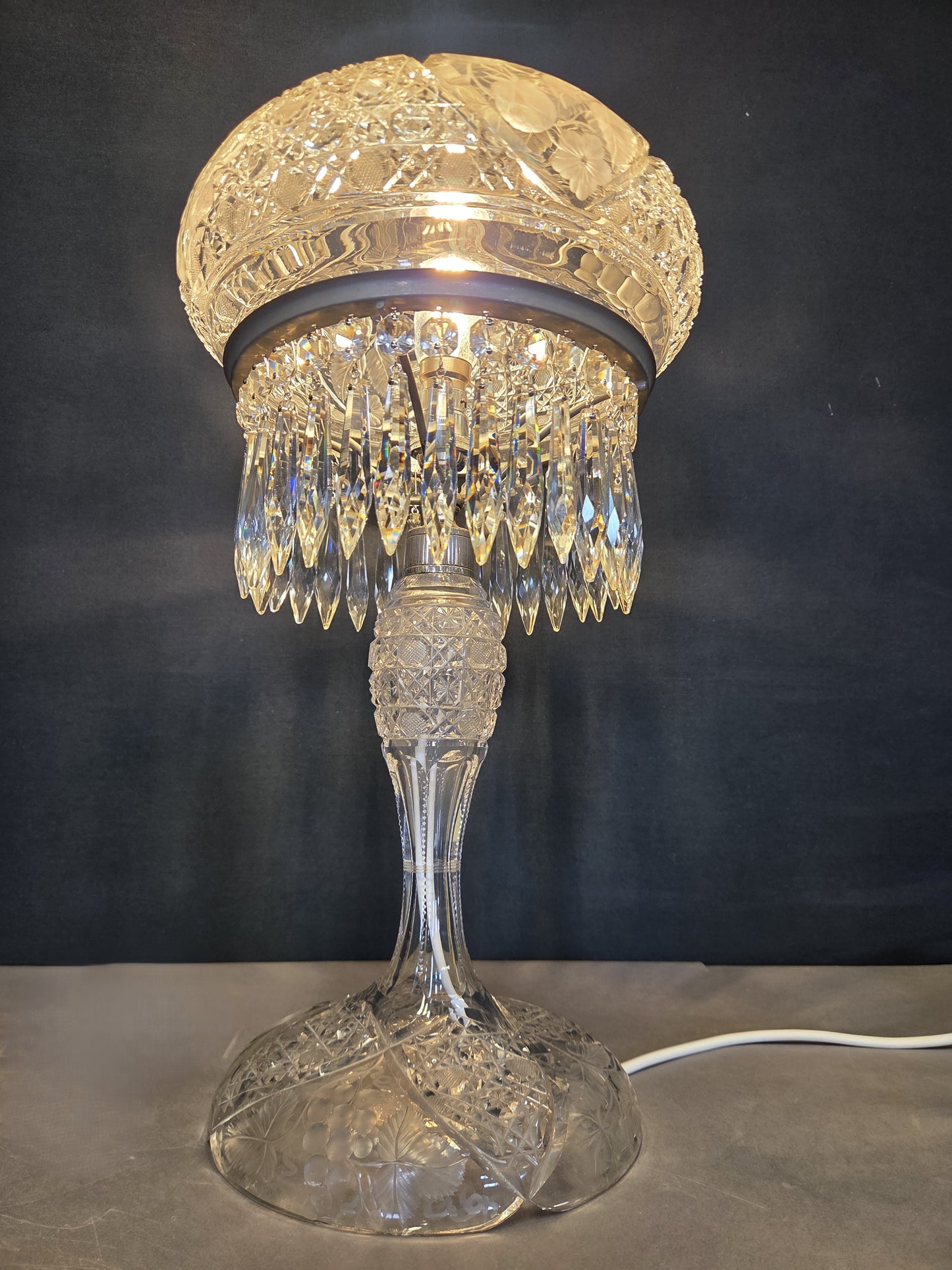 Cut-Glass Edwardian Lamp, CA. 1910
