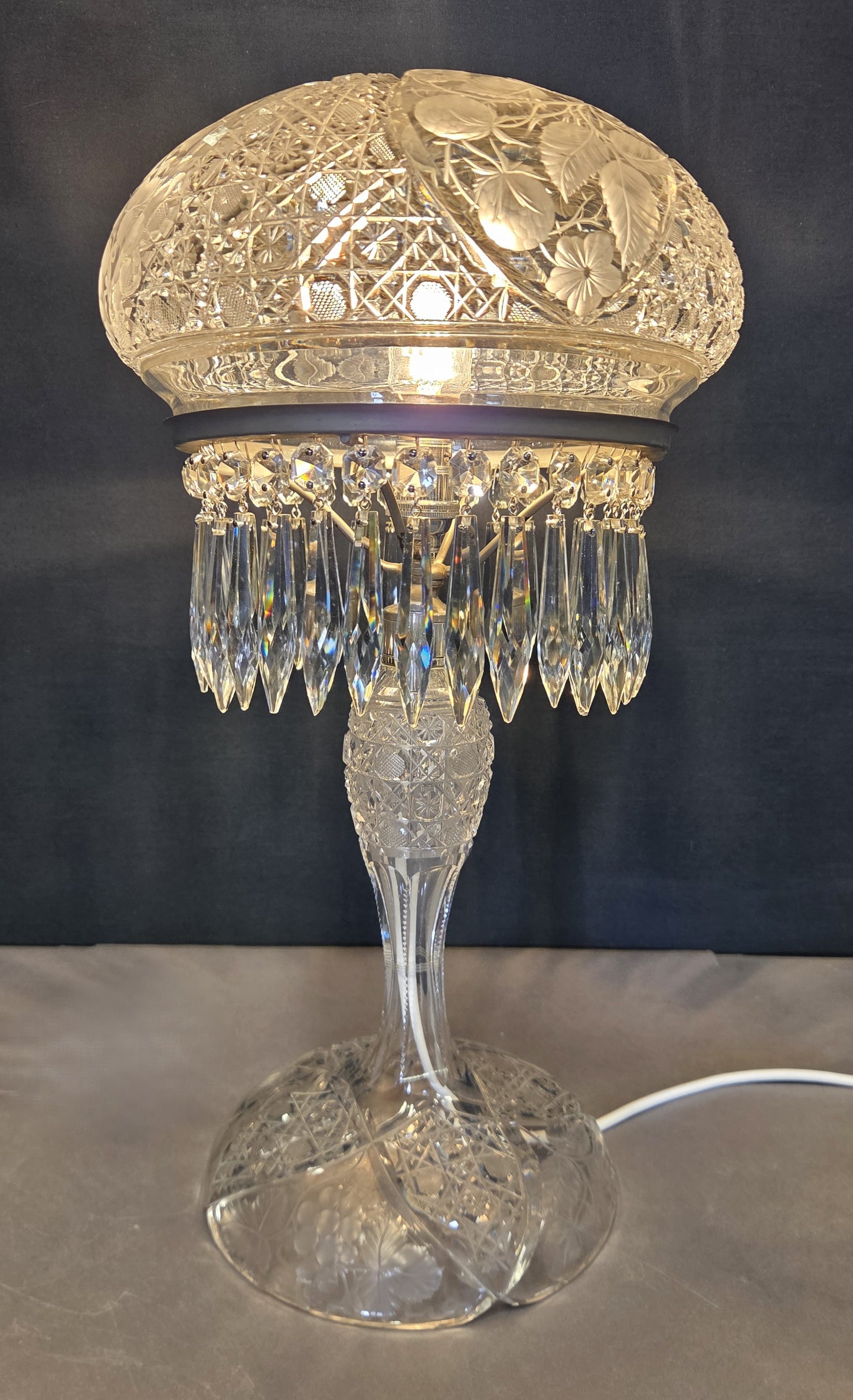 Cut-Glass Edwardian Lamp, CA. 1910