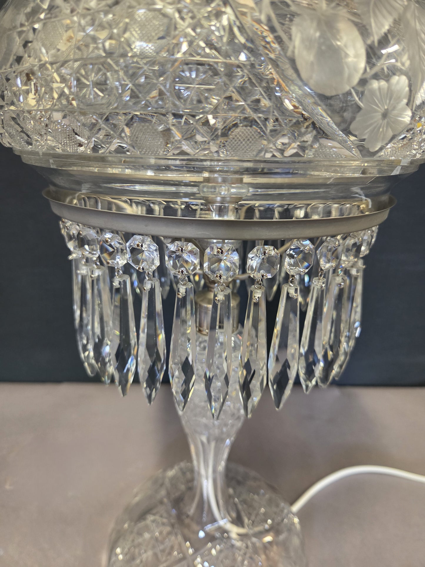 Cut-Glass Edwardian Lamp, CA. 1910