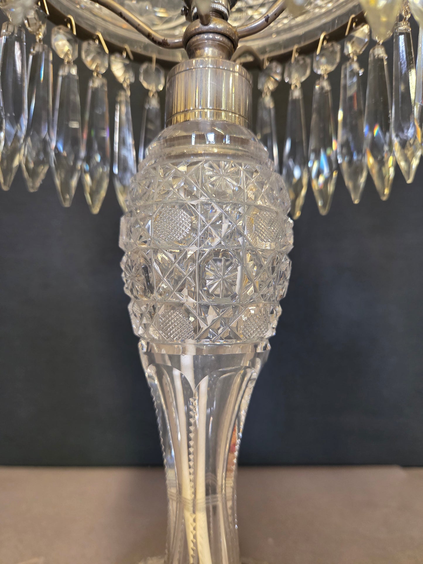 Cut-Glass Edwardian Lamp, CA. 1910