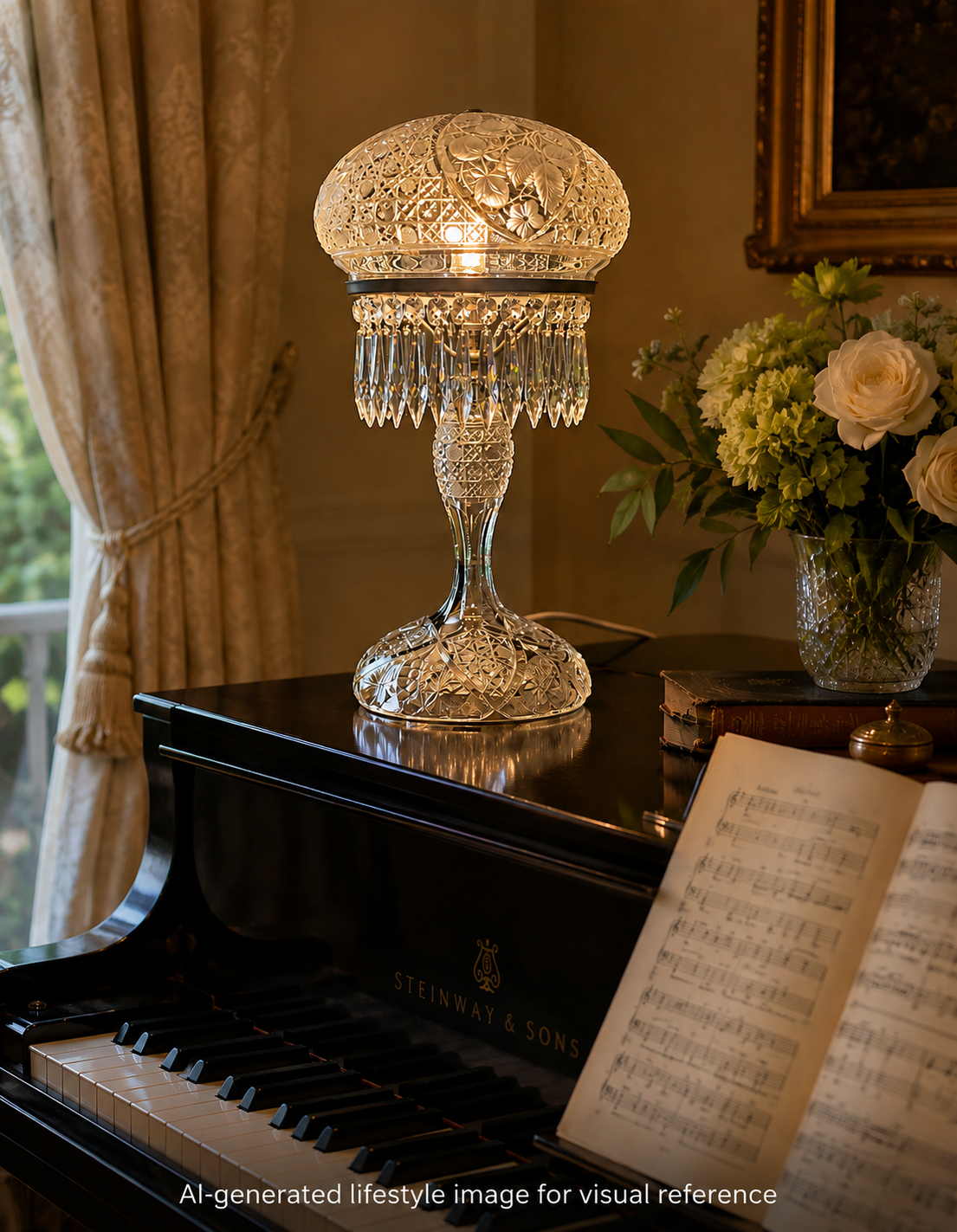 Cut-Glass Edwardian Lamp, CA. 1910